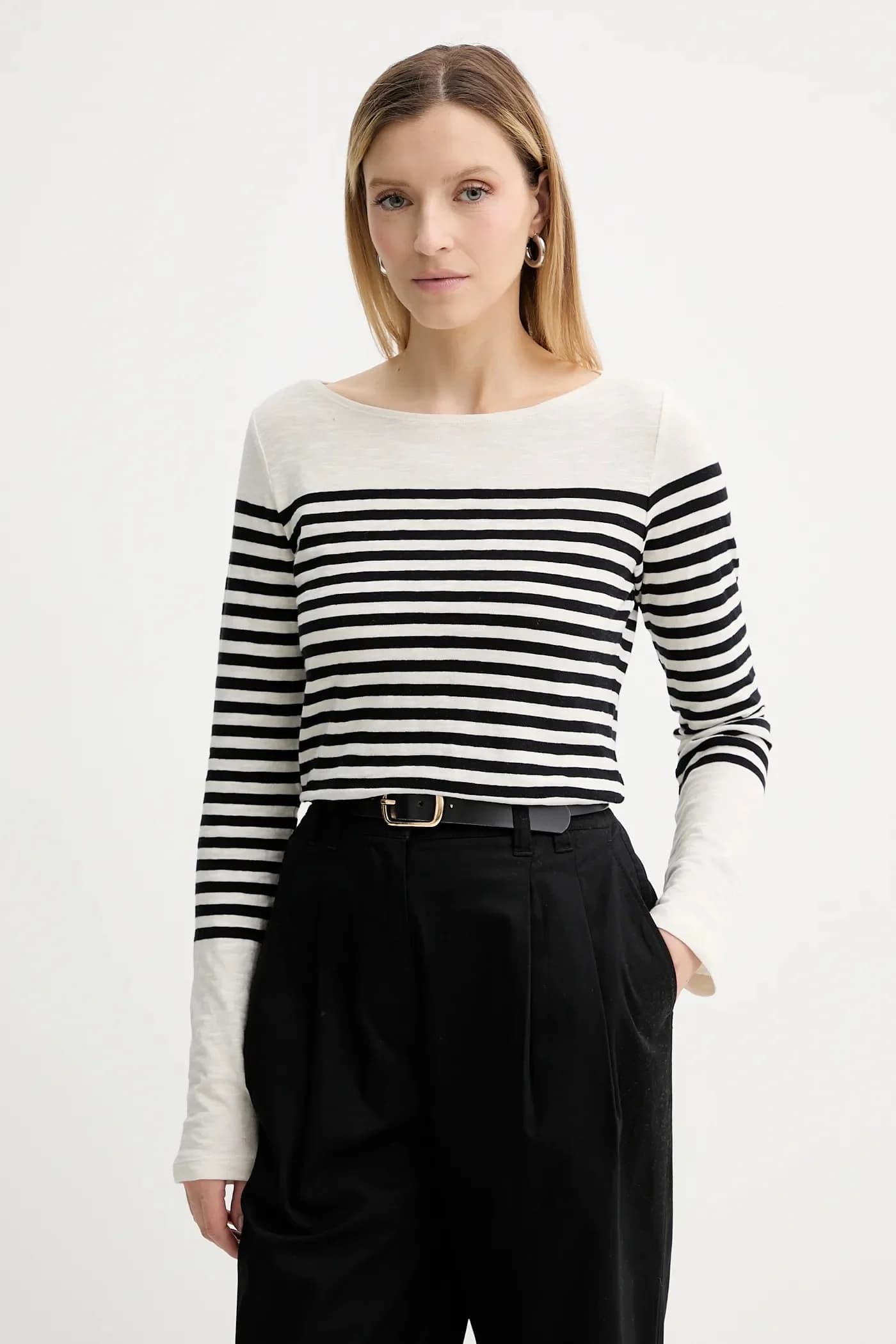 Хлопковая рубашка с длинным рукавом