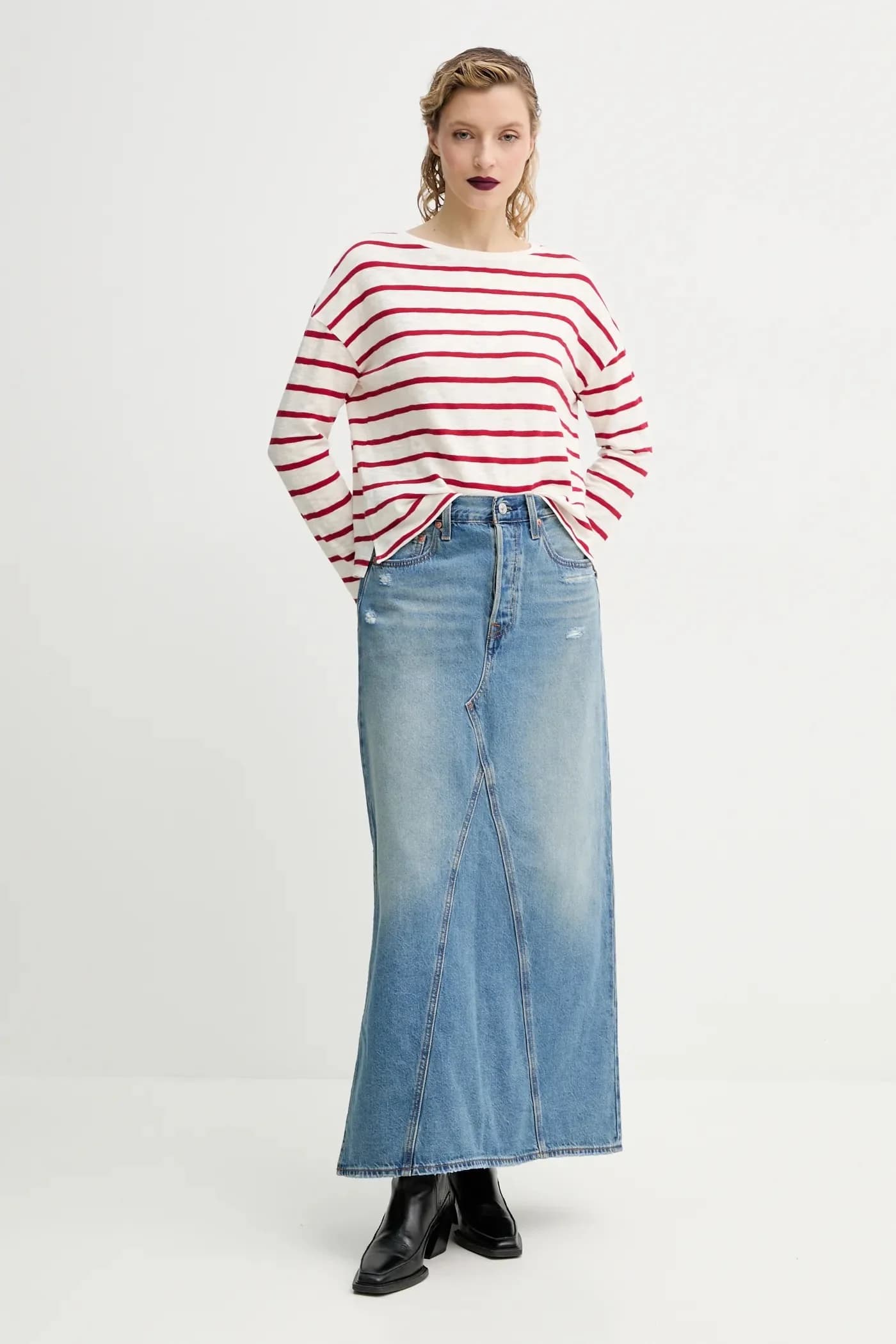 Хлопковая рубашка с длинным рукавом - фото 2