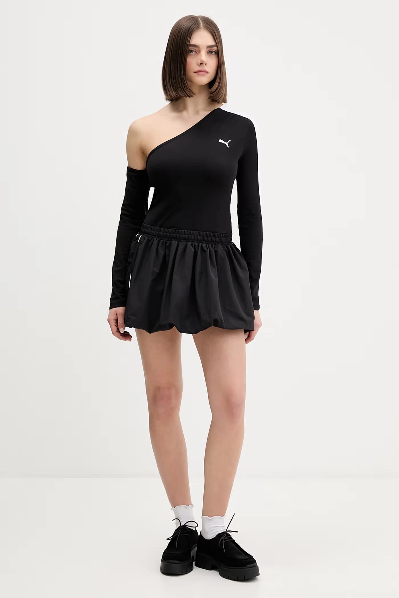 Женский хлопковый лонгслив Асимметричный лонгслив - фото 2