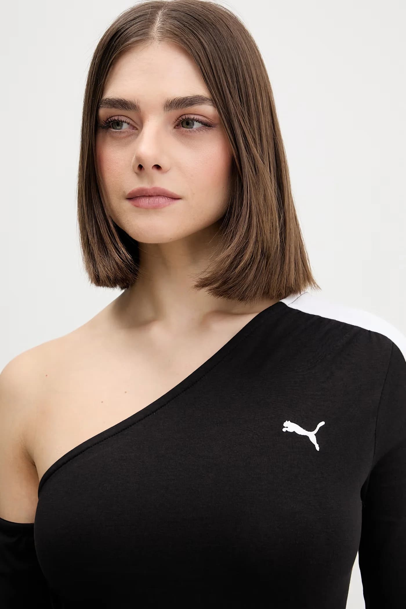 Женский хлопковый лонгслив Асимметричный лонгслив - фото 4