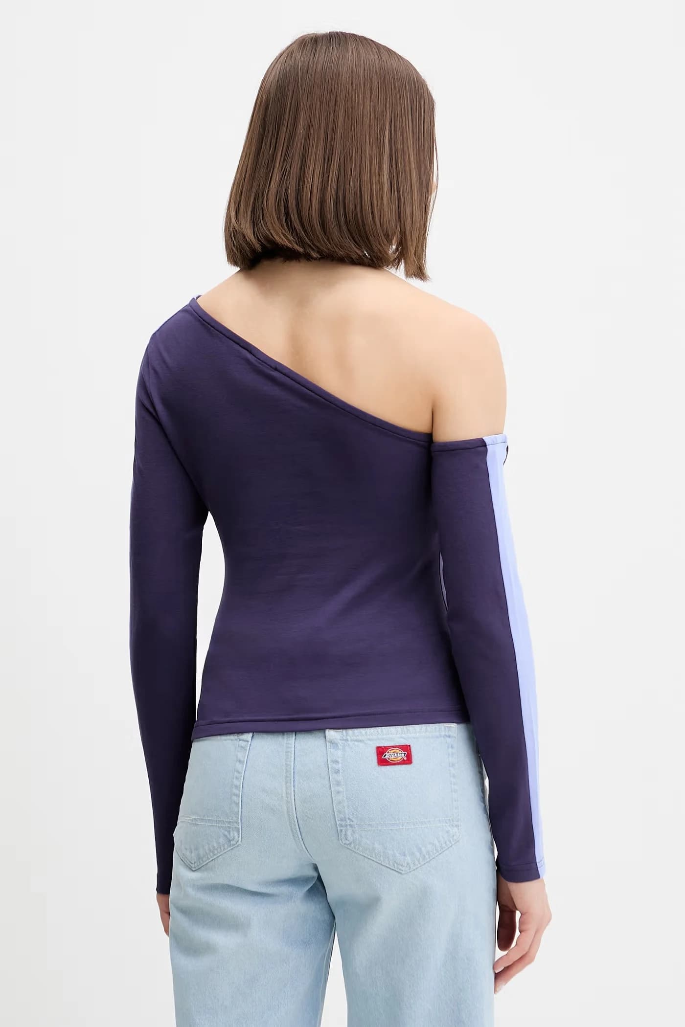 Женский хлопковый лонгслив Асимметричный лонгслив - фото 3