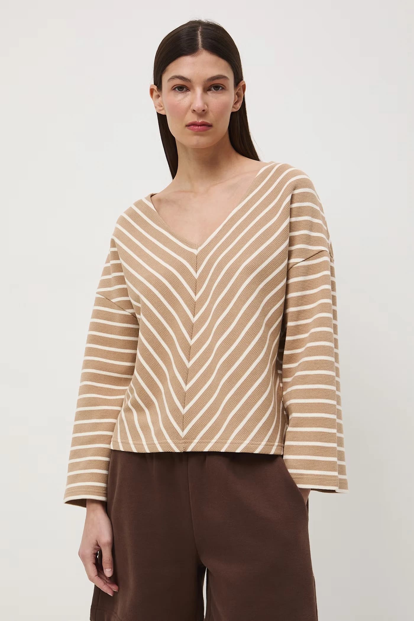 Женская хлопковая рубашка с длинным рукавом