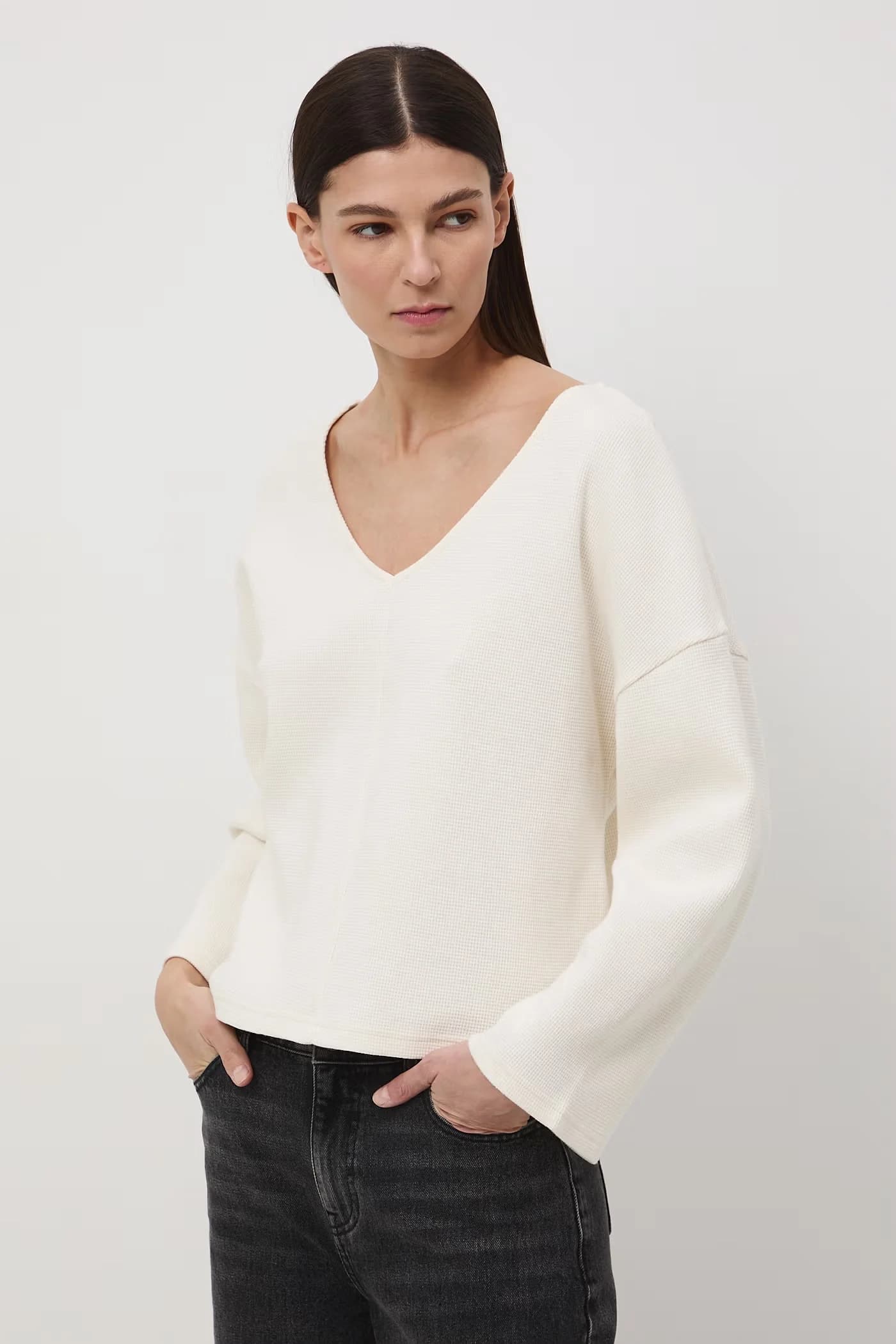 Женская хлопковая рубашка с длинным рукавом - фото 4