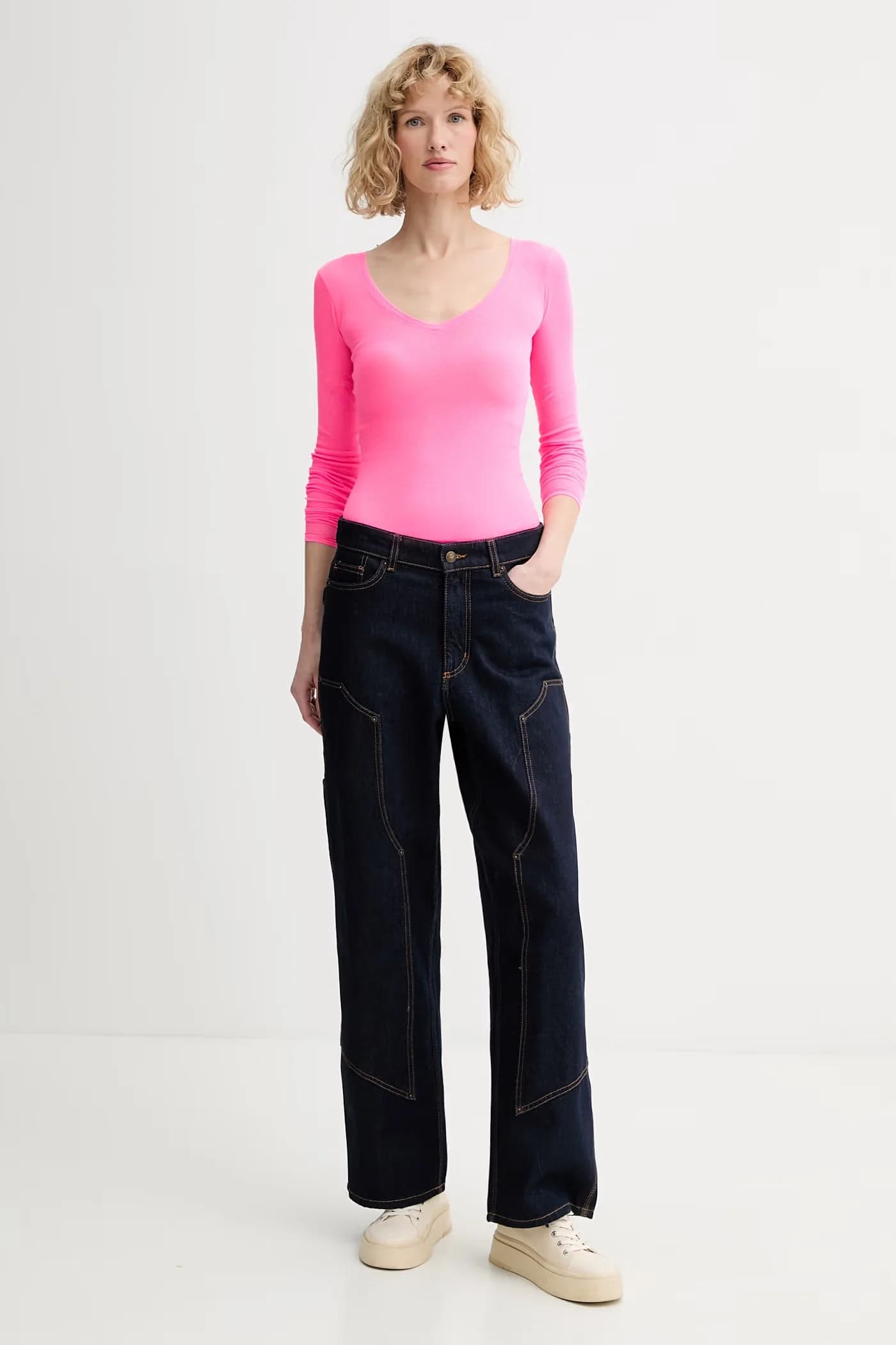 Хлопковая рубашка с длинным рукавом - фото 2