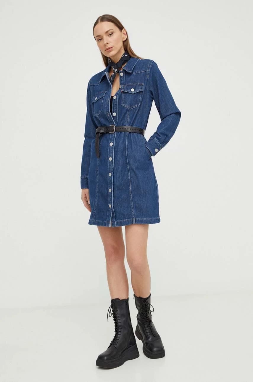 Джинсовое платье - фото 2