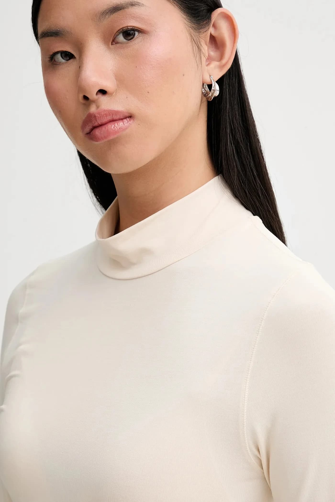 Узкая рубашка с длинными рукавами - фото 4