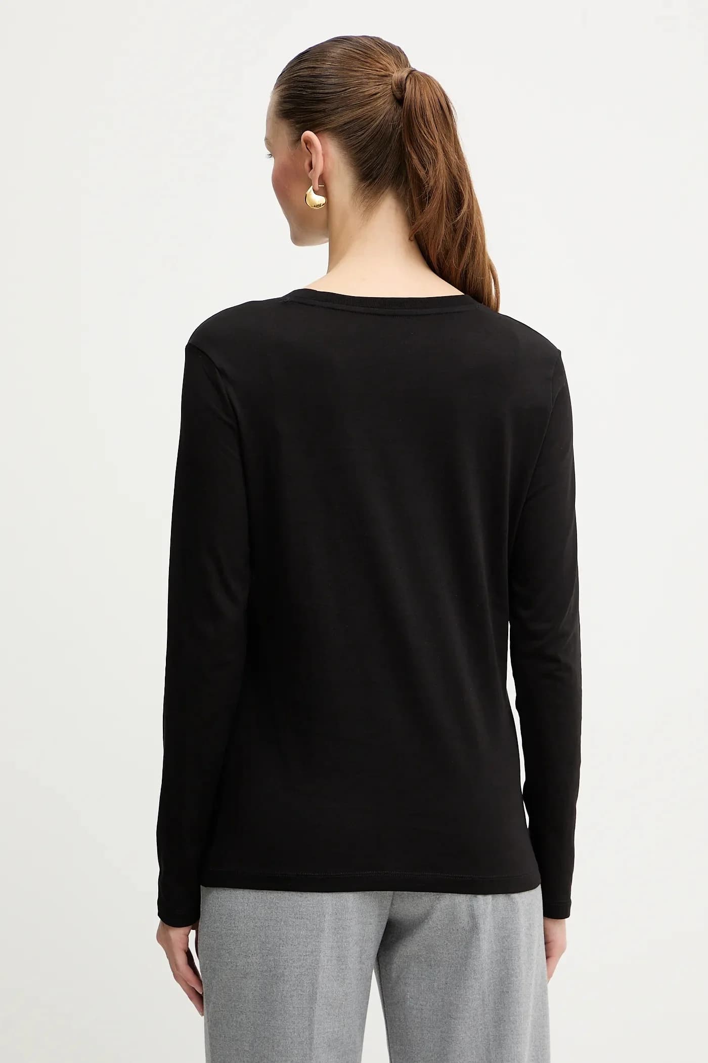 Хлопковая рубашка с длинным рукавом - фото 3