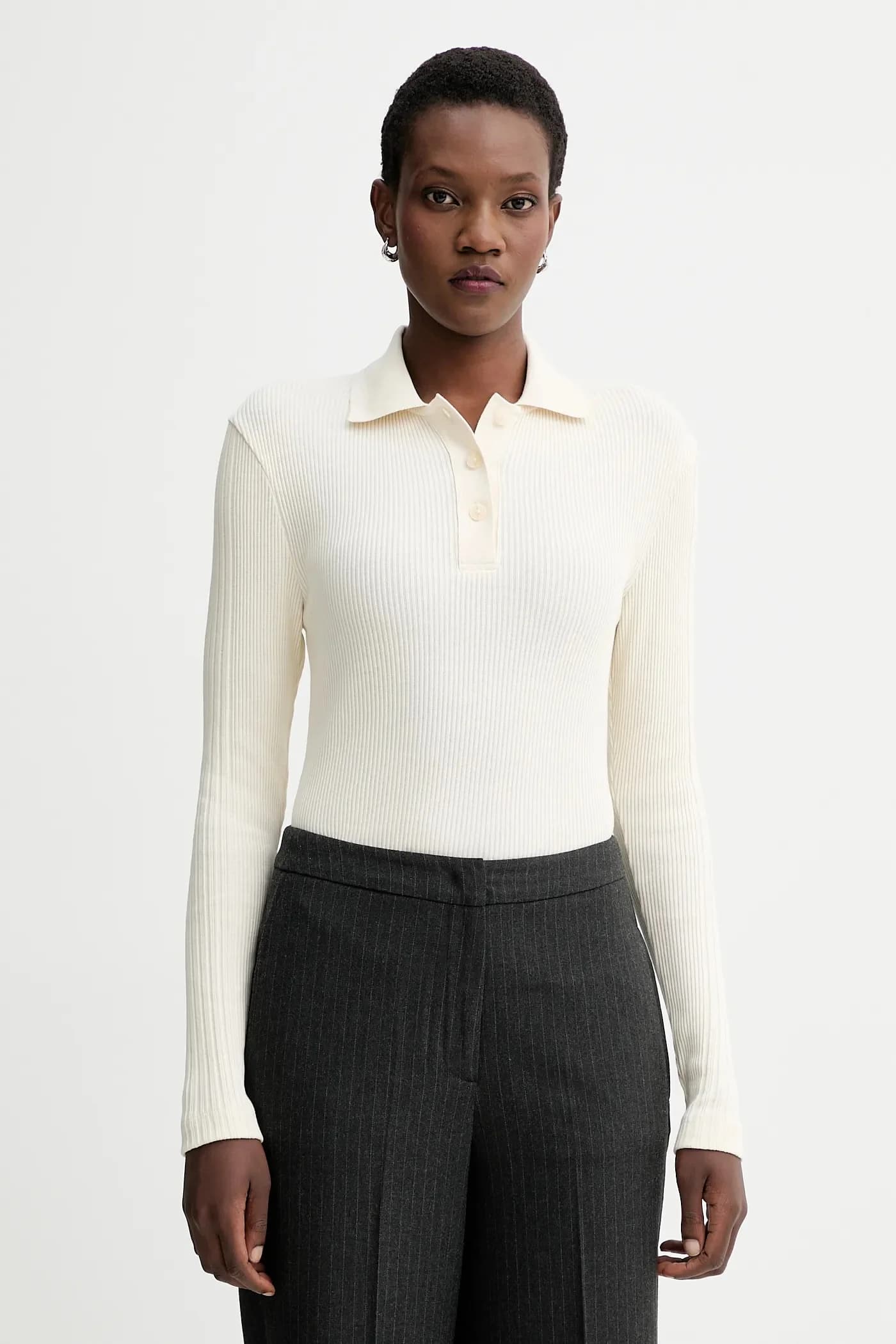 Хлопковая рубашка с длинным рукавом