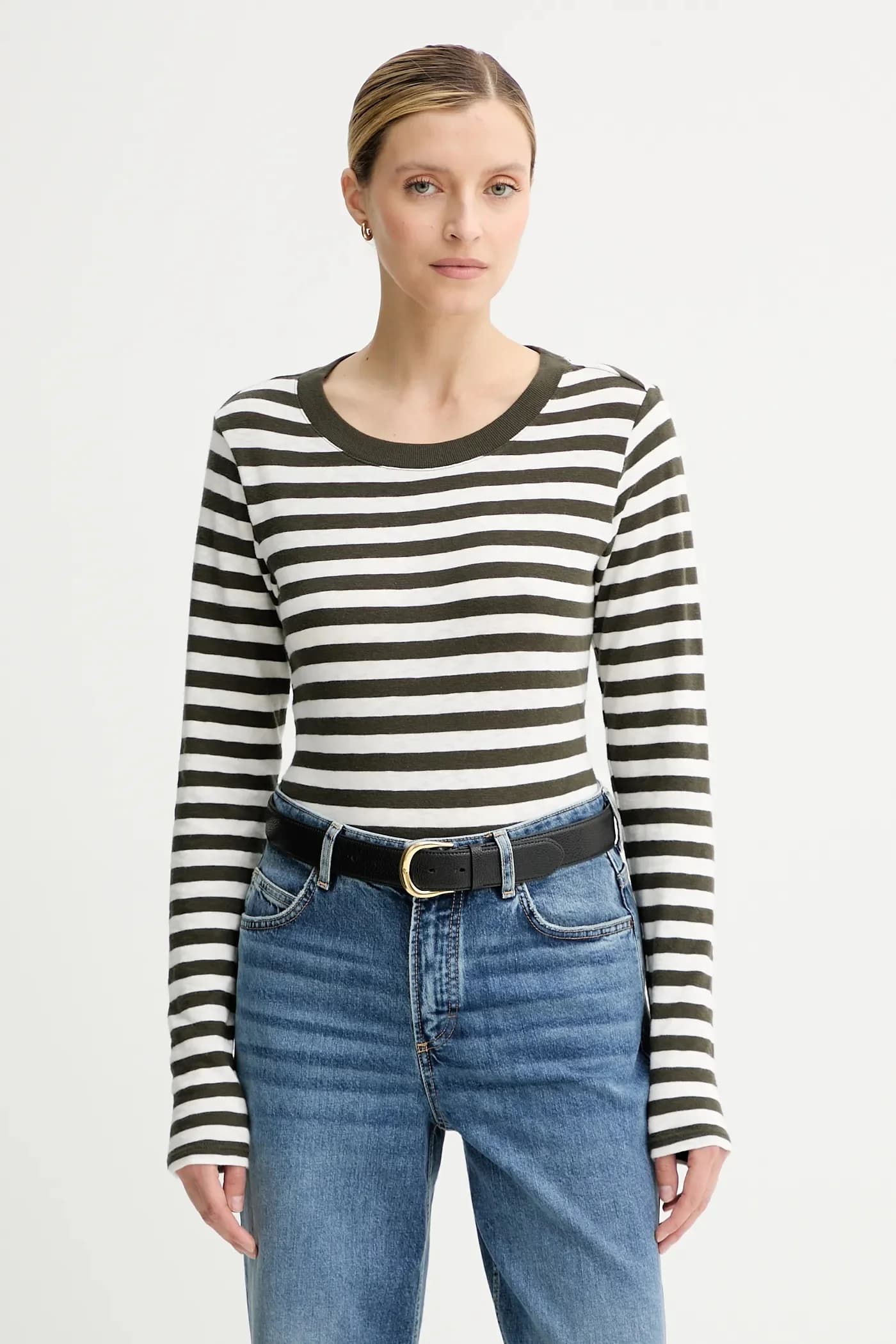 Хлопковая рубашка с длинным рукавом