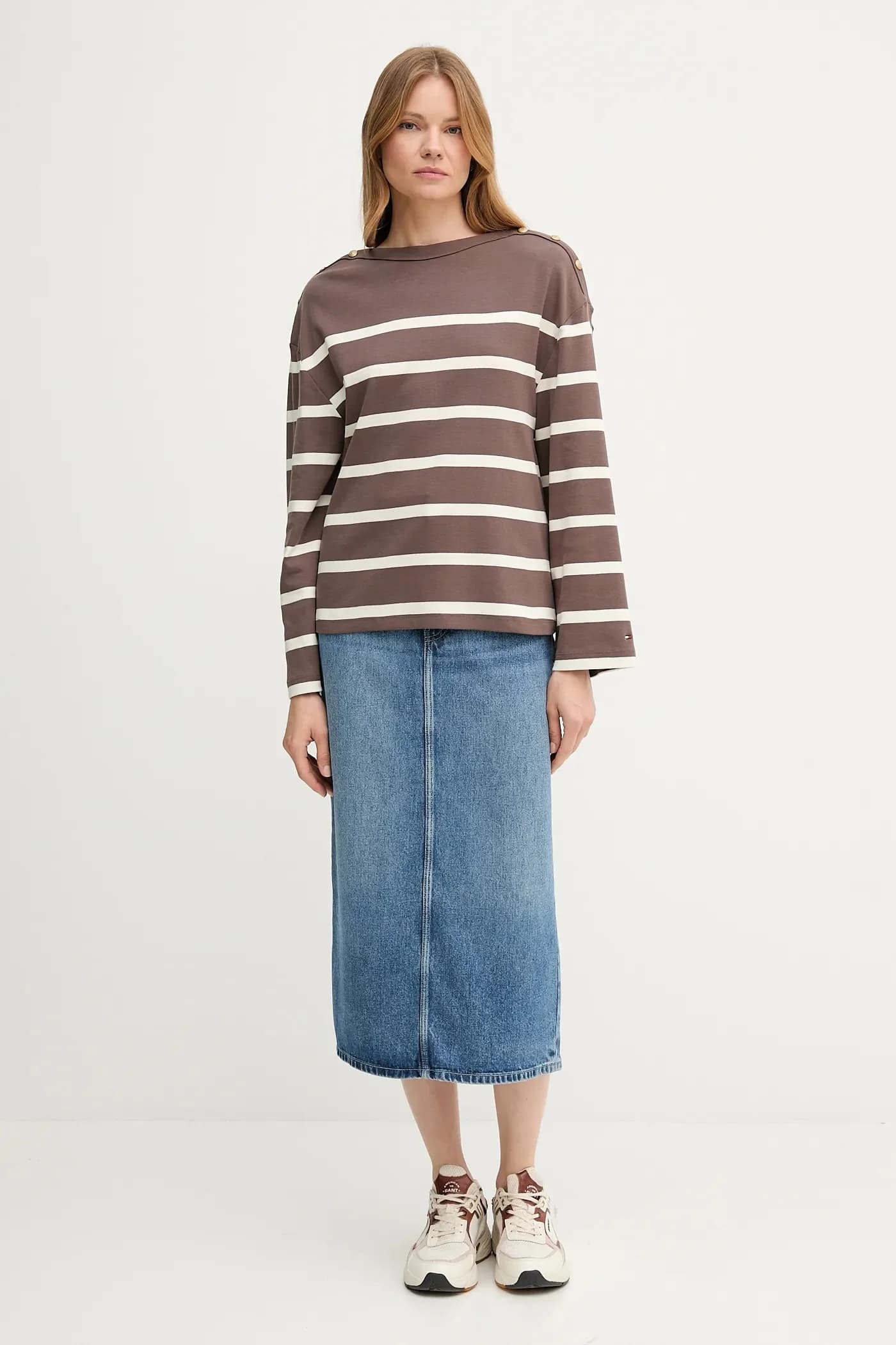 Хлопковая рубашка с длинным рукавом - фото 2