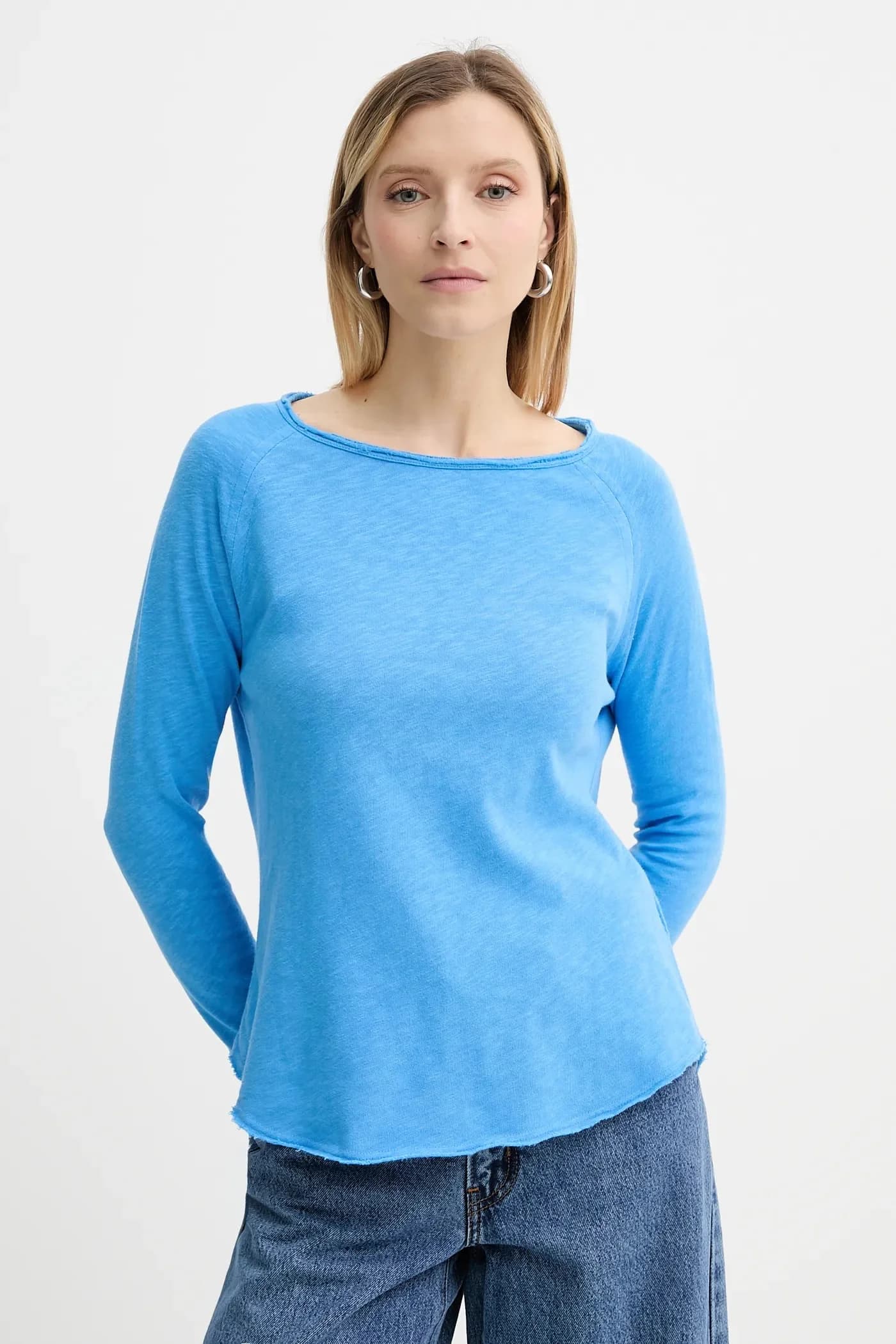 Хлопковая рубашка с длинным рукавом