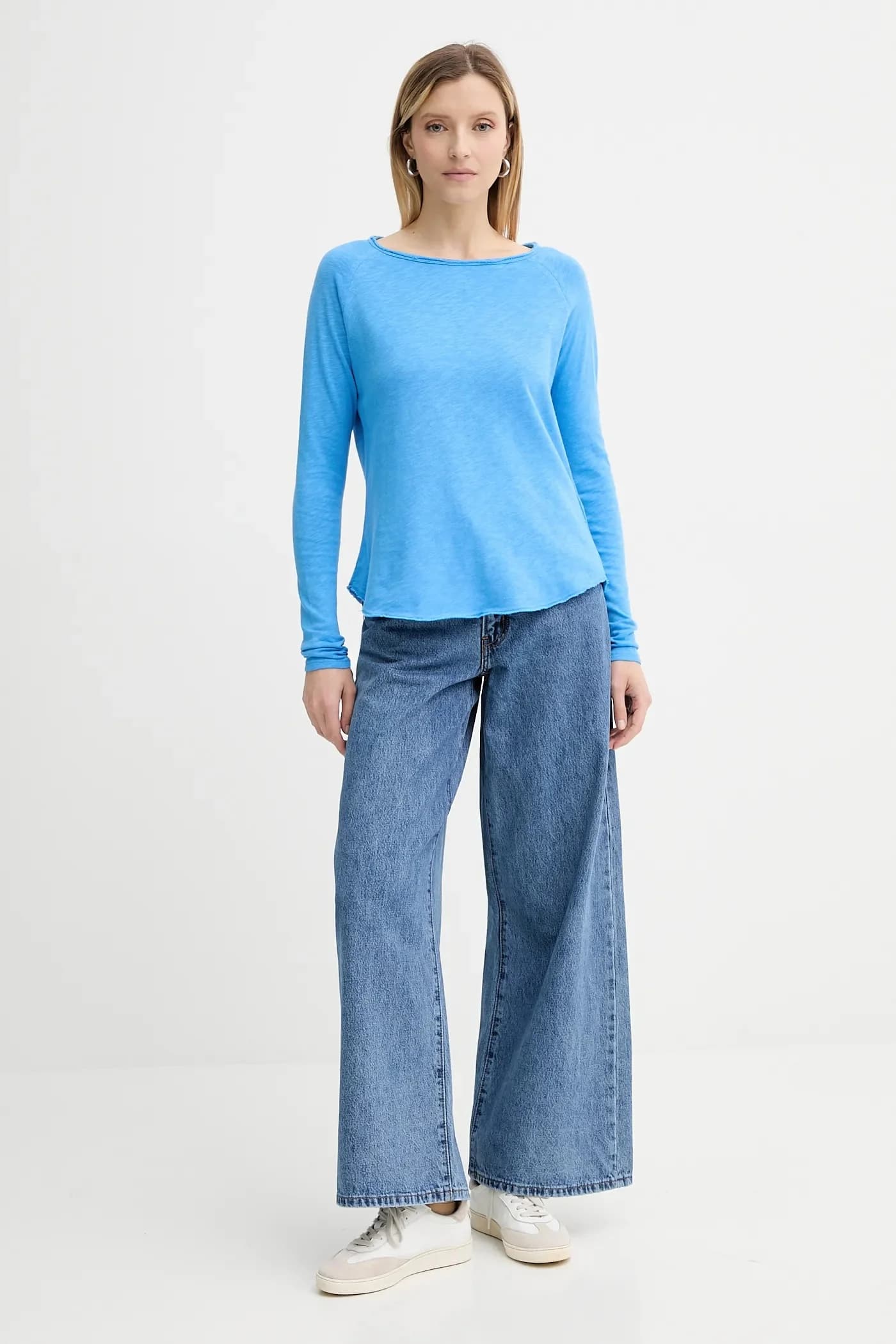 Хлопковая рубашка с длинным рукавом - фото 2