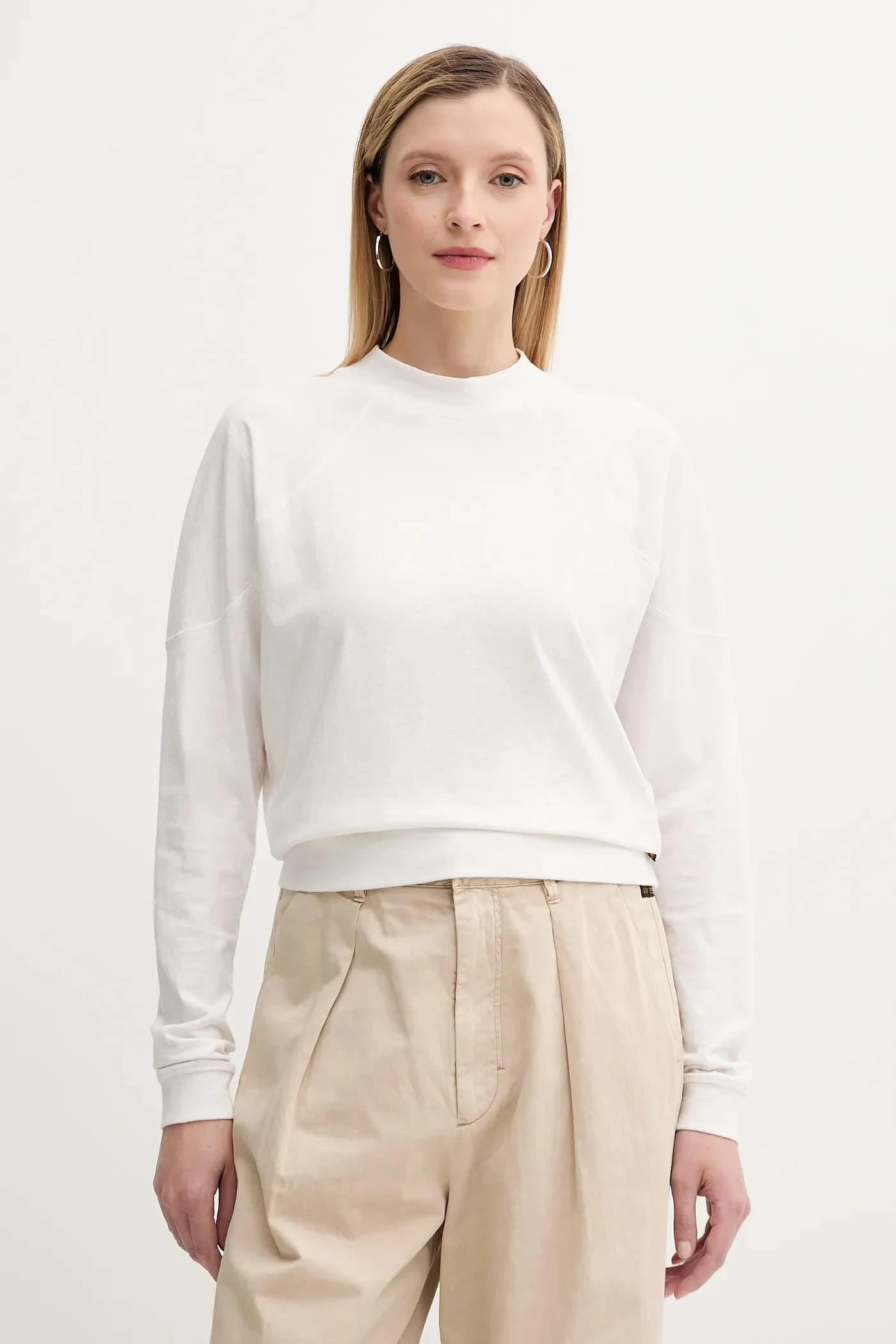 Хлопковая рубашка с длинным рукавом