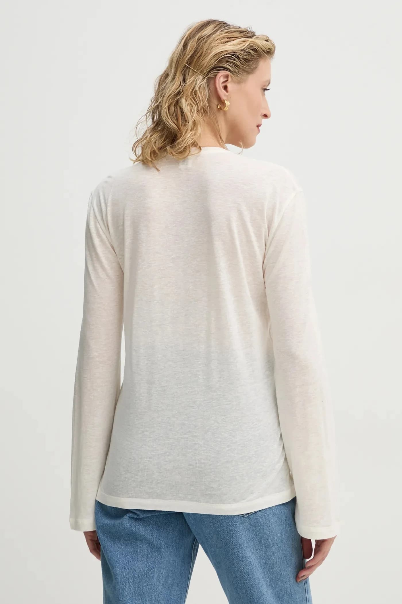 Лонгслив из смесового льна AMALOU. - фото 3