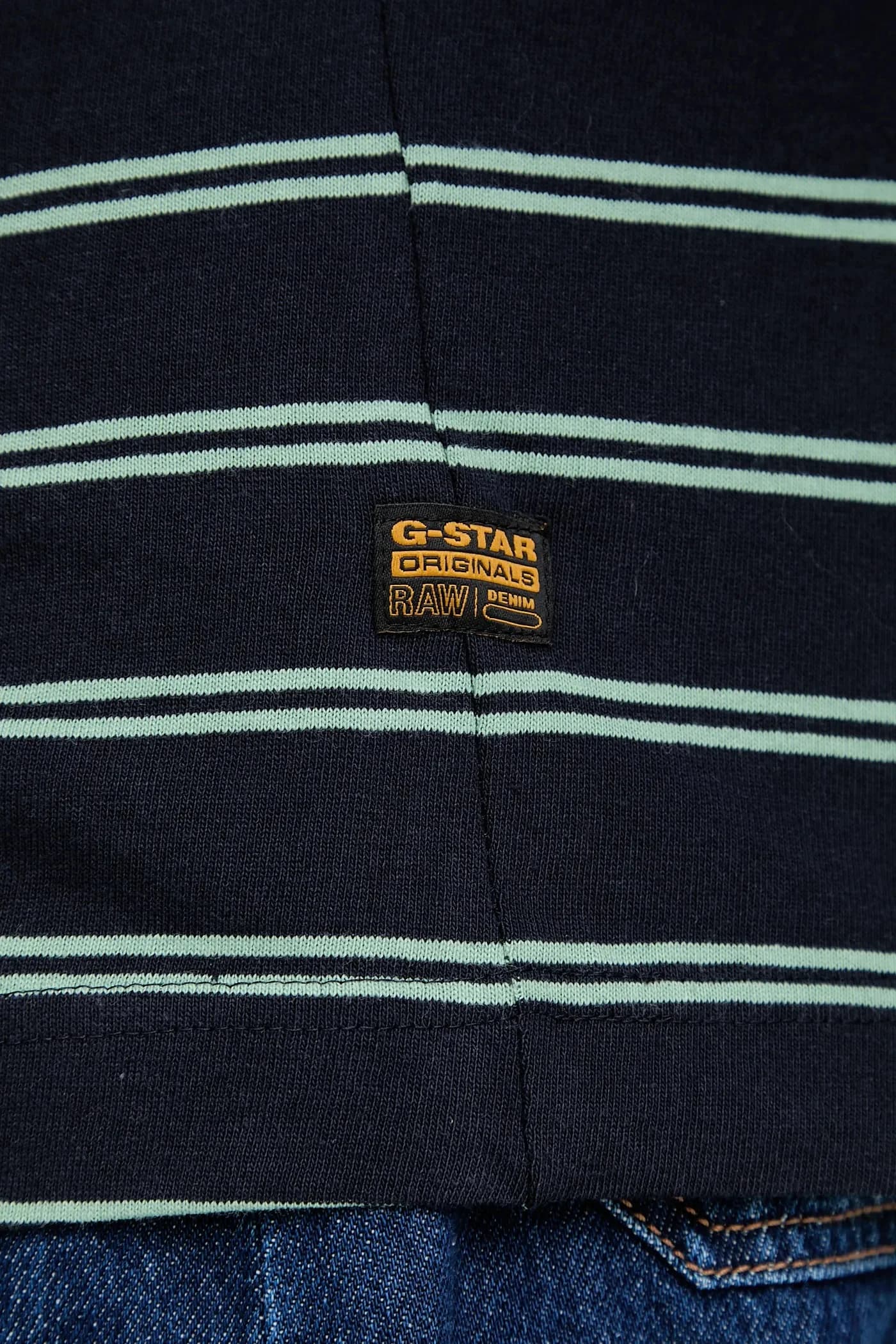 Хлопковая футболка оверсайз в полоску с полосками - фото 5