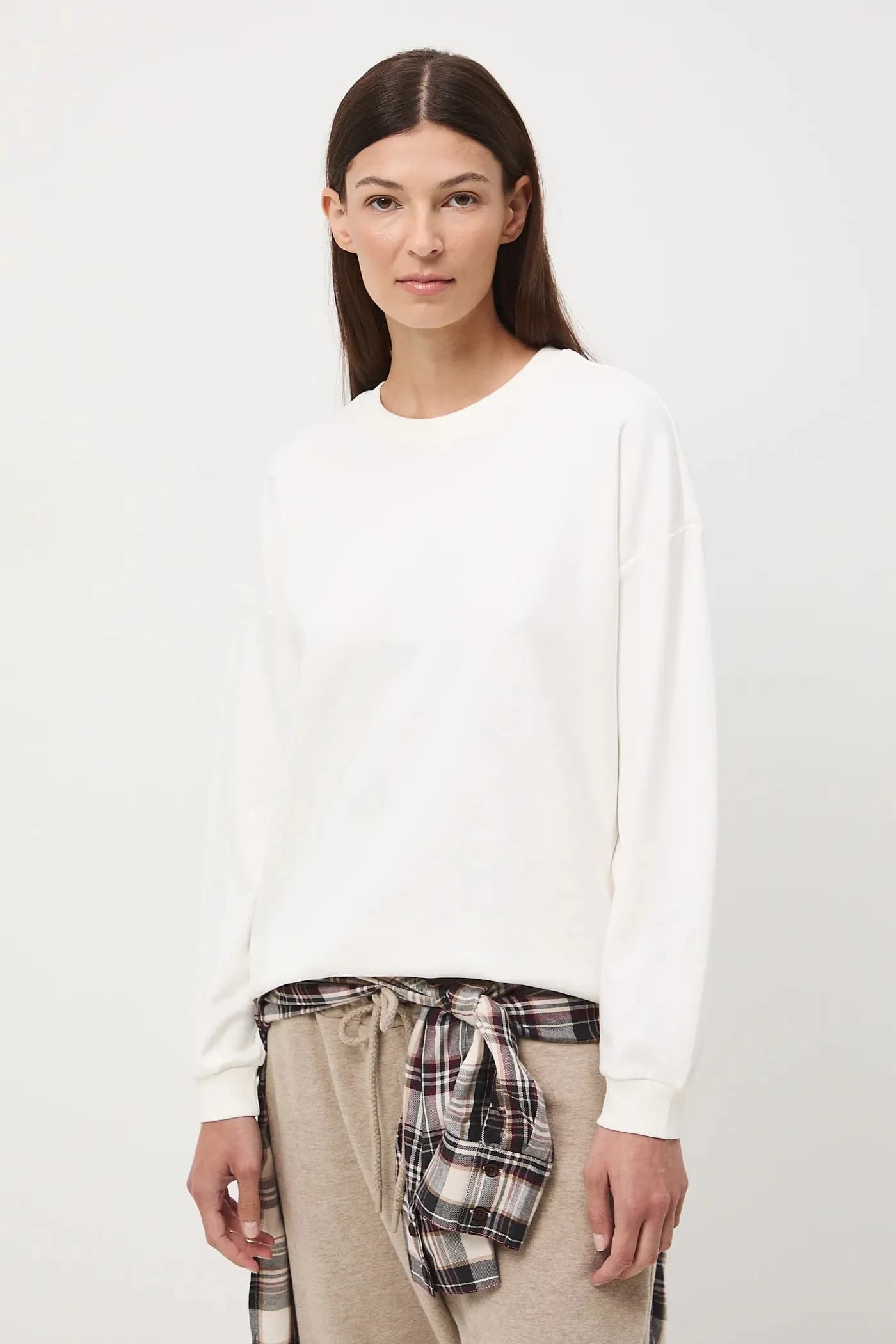 Хлопковая рубашка с длинным рукавом