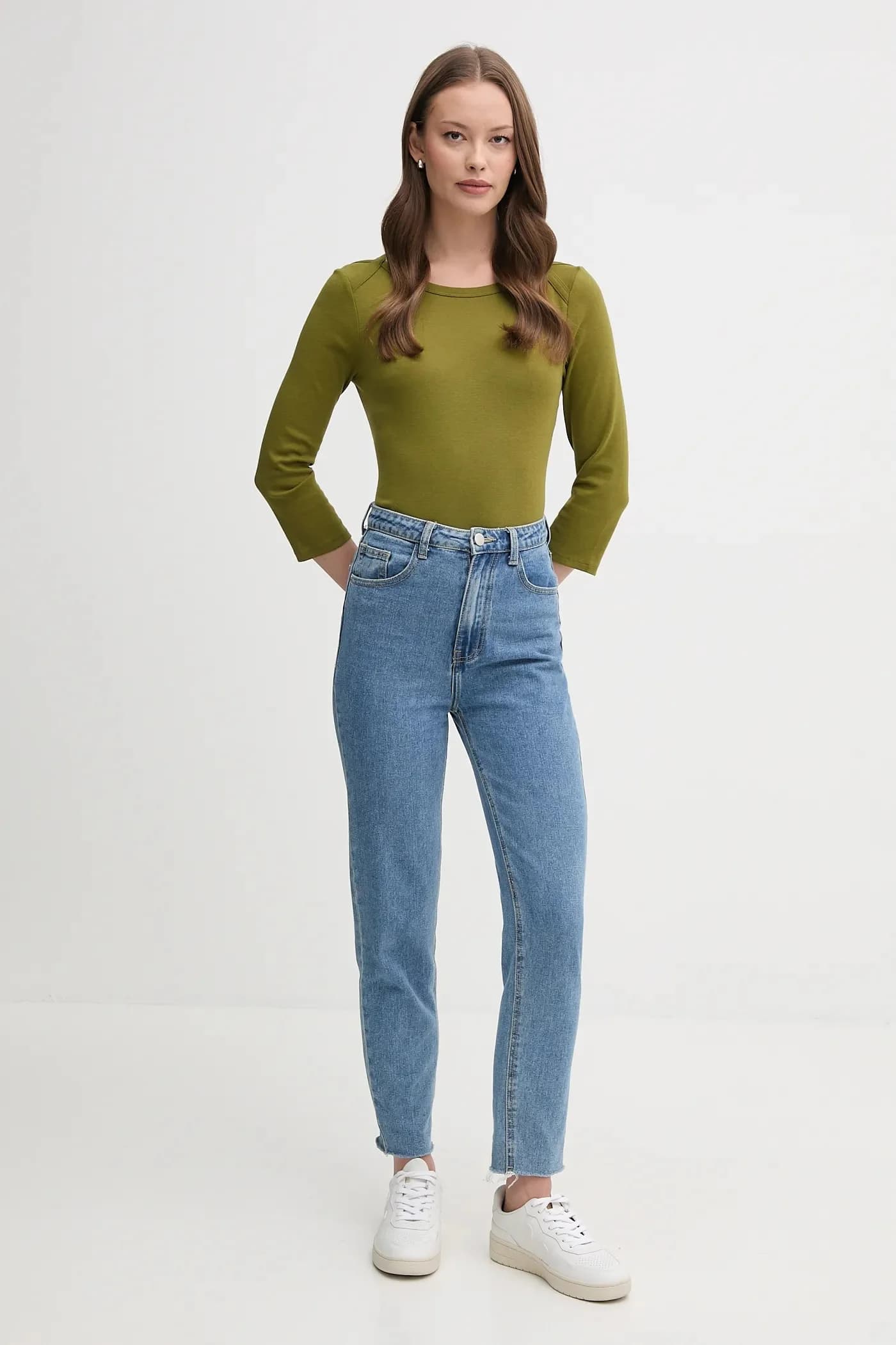 Хлопковая рубашка с длинным рукавом - фото 2