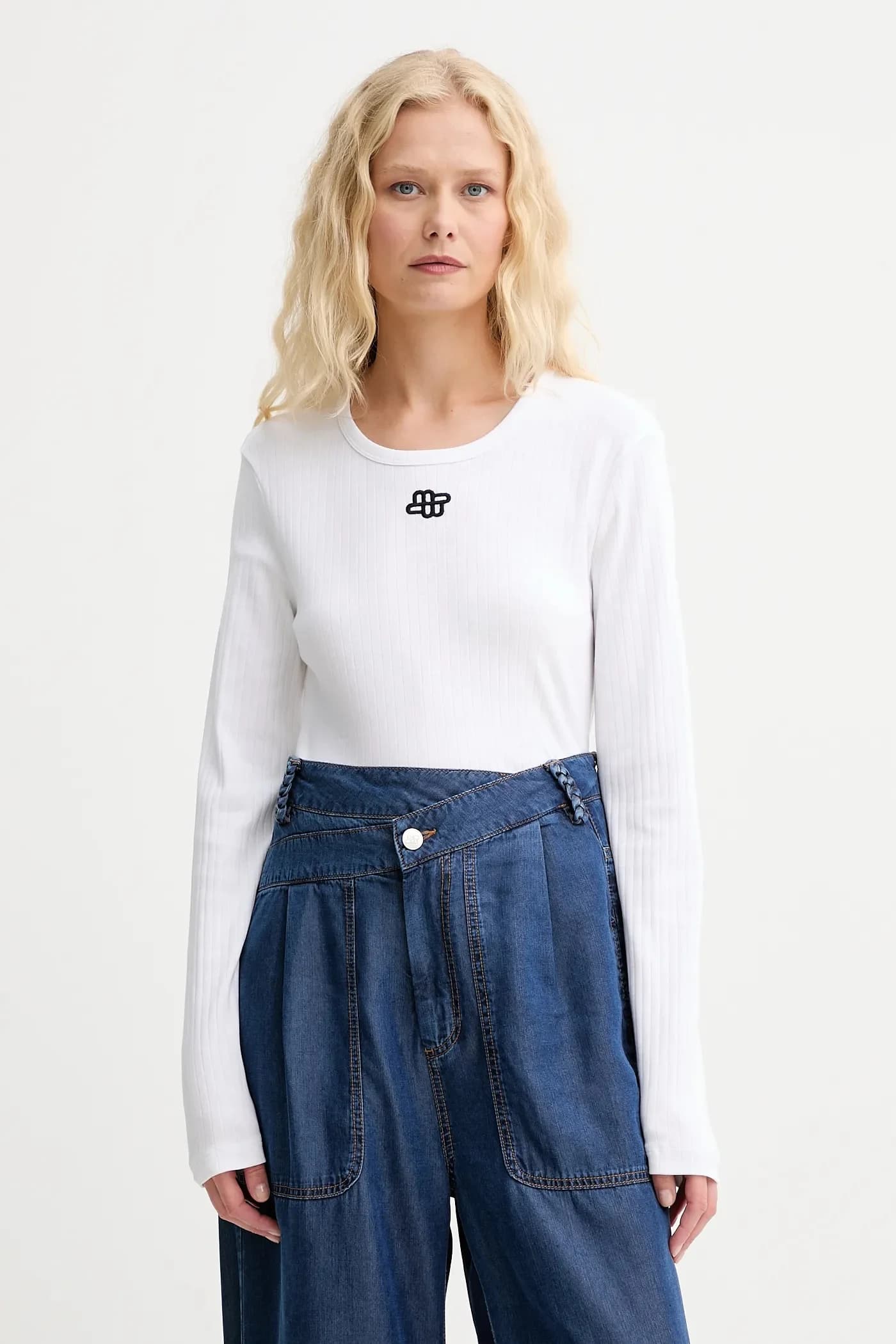 хлопковая рубашка POTE с длинными рукавами