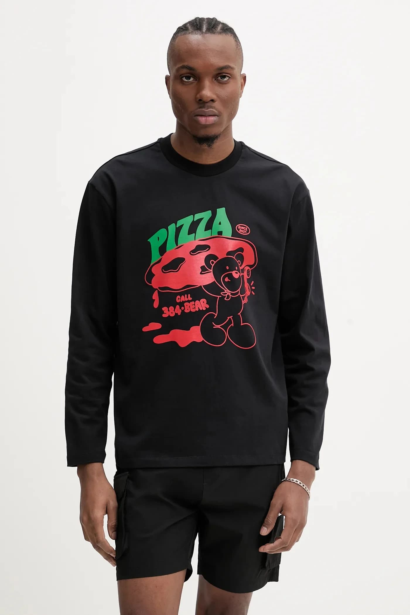 Хлопковая рубашка с длинным рукавом - фото 2