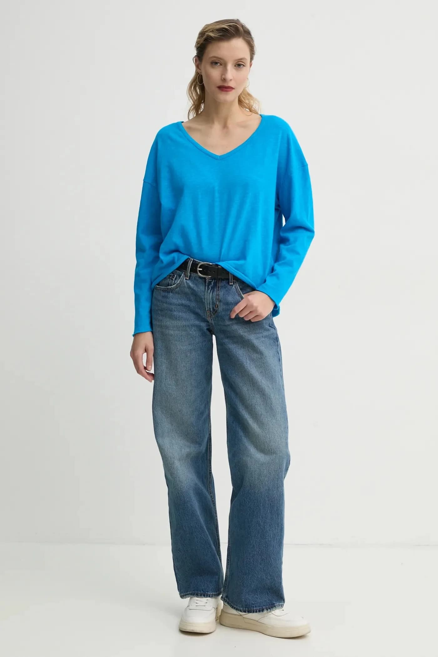 Хлопковая рубашка с длинным рукавом - фото 2