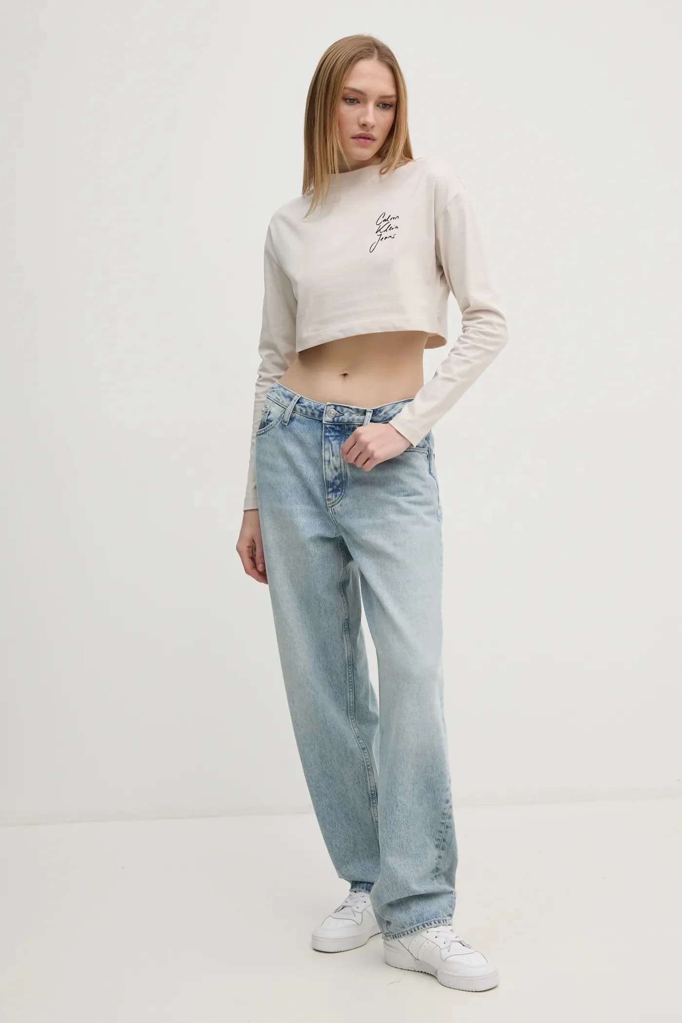 Хлопковая рубашка с длинным рукавом - фото 2