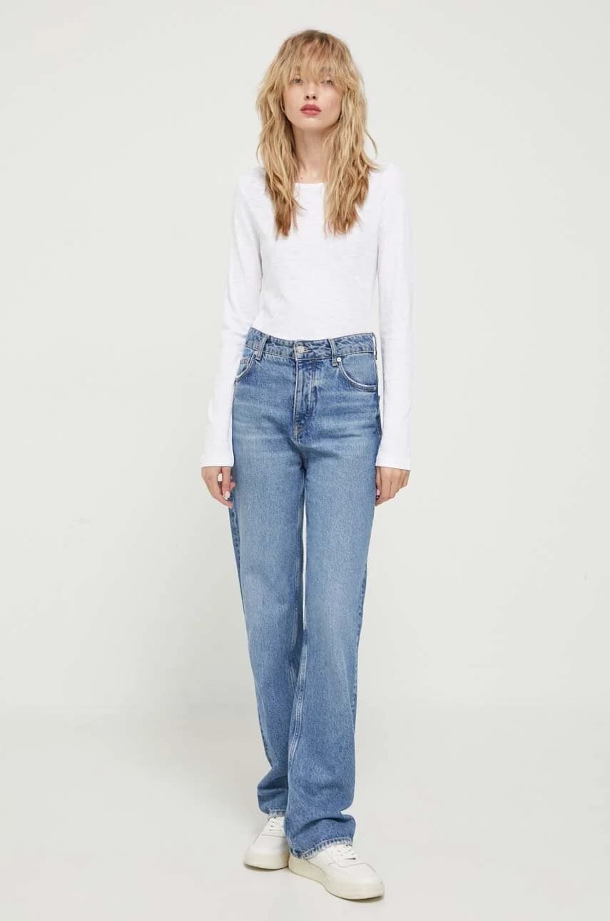 Хлопковая рубашка с длинным рукавом - фото 2