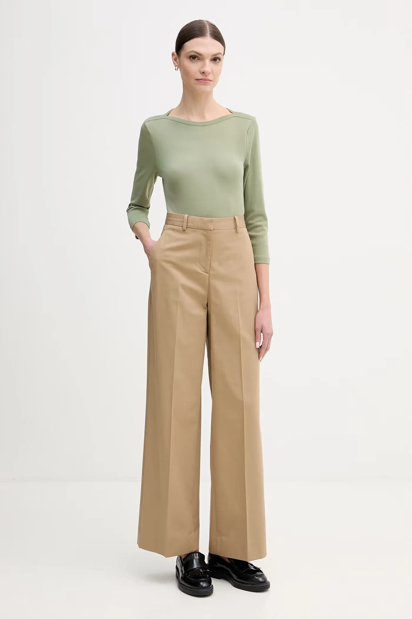 Хлопковая рубашка с длинным рукавом - фото 2