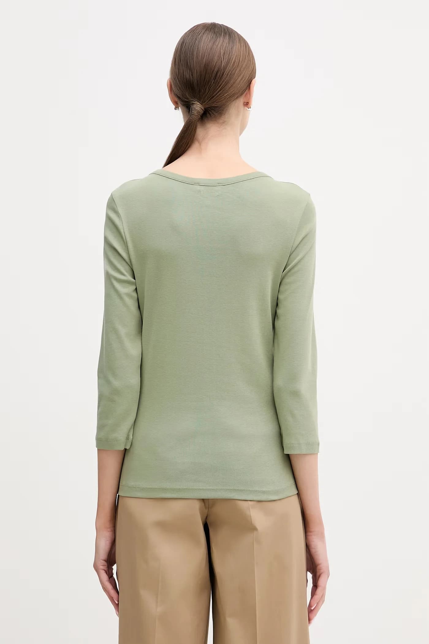 Хлопковая рубашка с длинным рукавом - фото 3