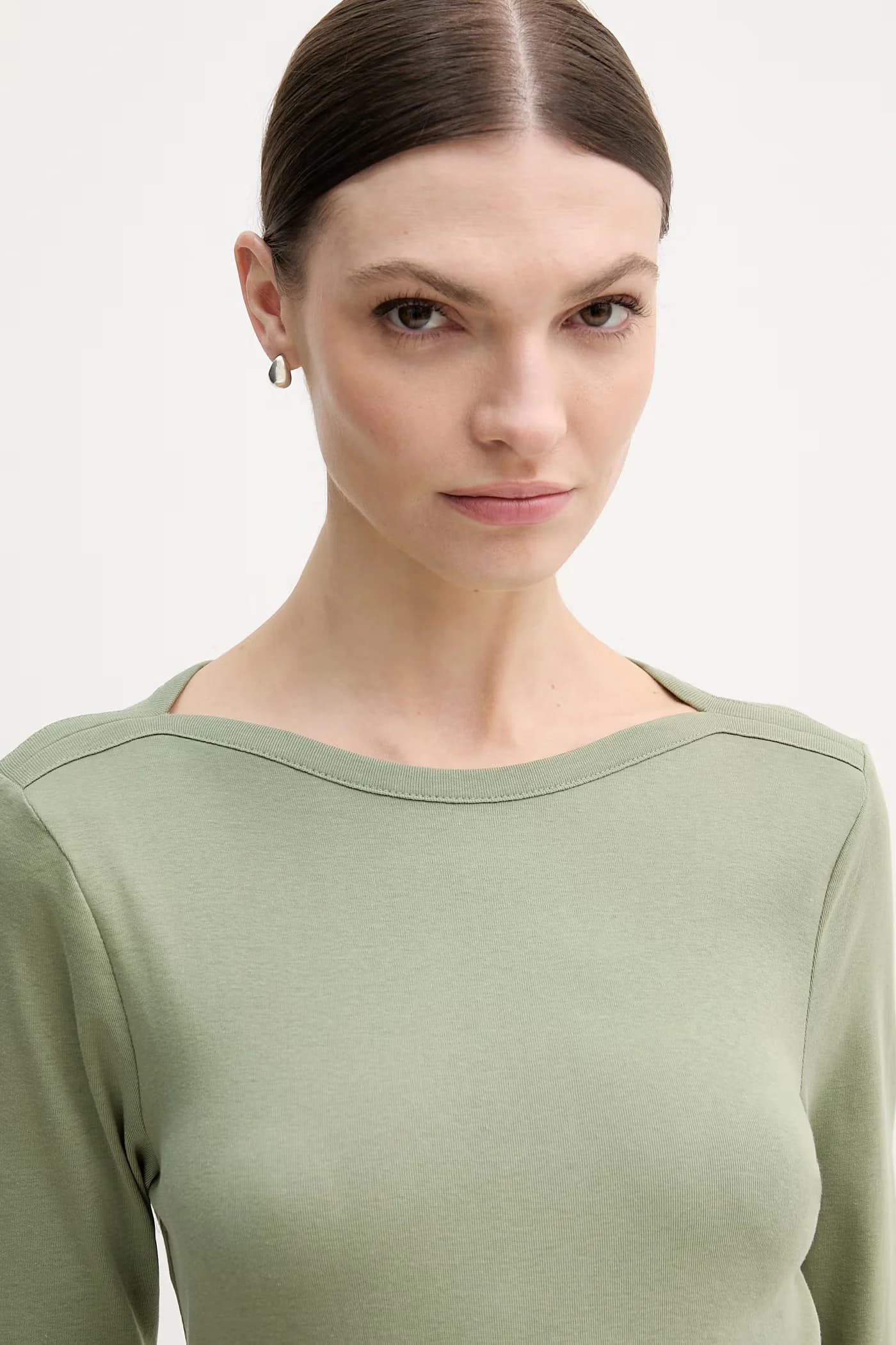 Хлопковая рубашка с длинным рукавом - фото 4