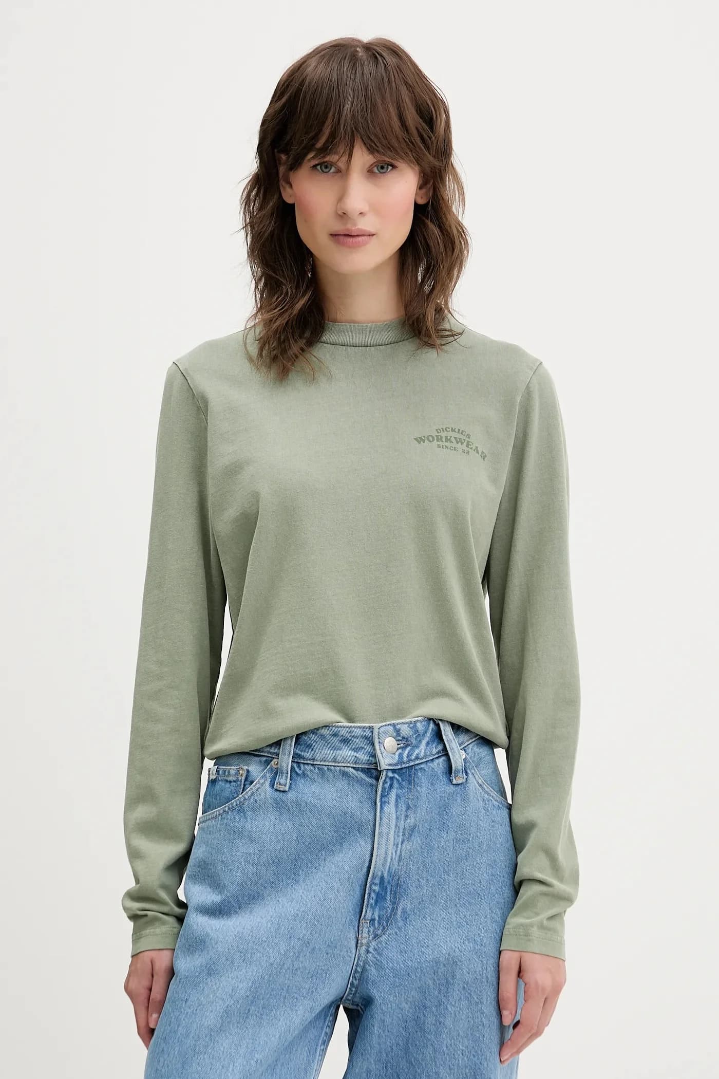 Хлопковая рубашка с длинным рукавом