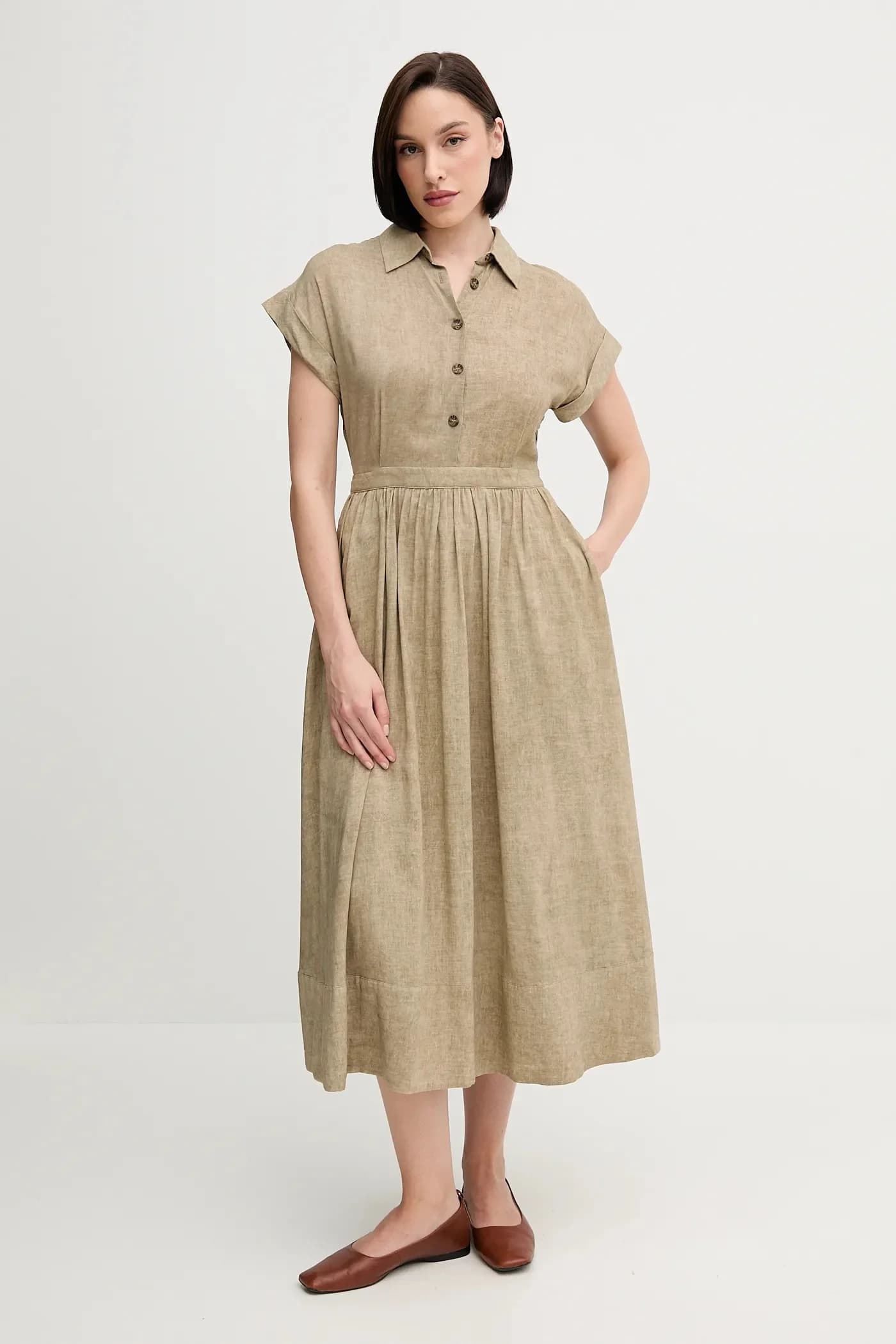 Платье из смесового льна - фото 2