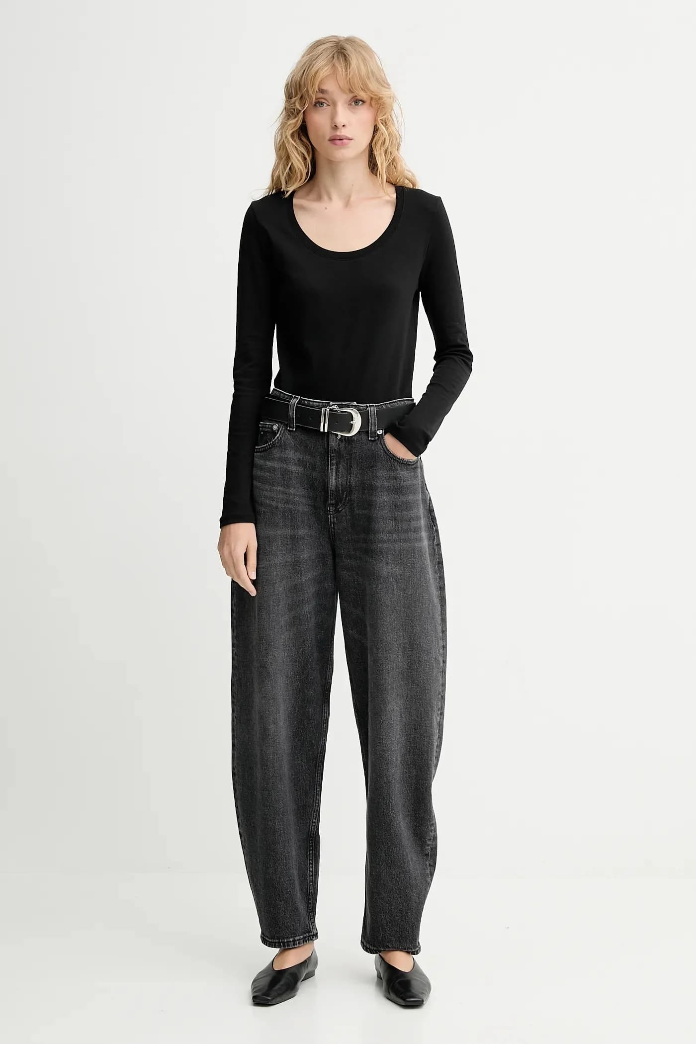 Хлопковая рубашка с длинным рукавом - фото 2