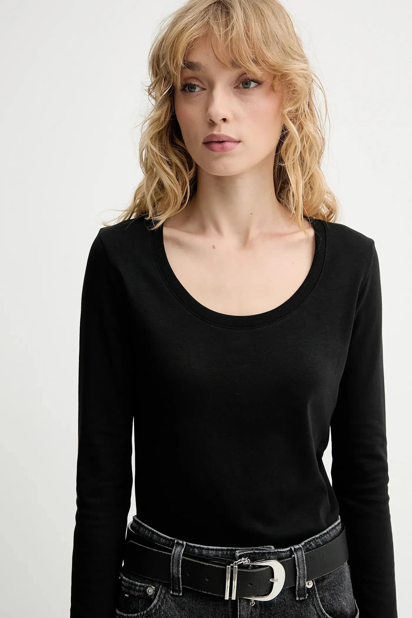 Хлопковая рубашка с длинным рукавом - фото 4