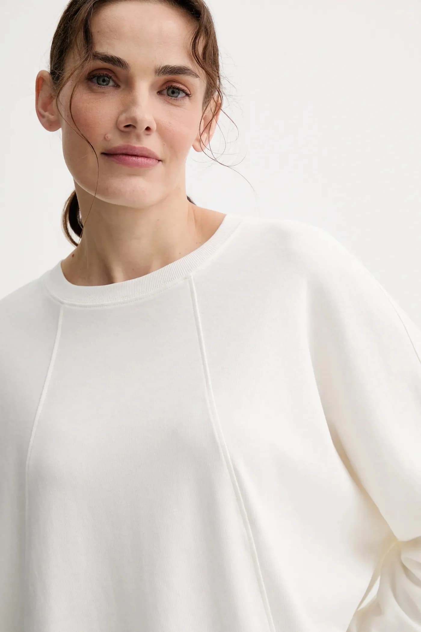 Хлопковая рубашка оверсайз с длинными рукавами. - фото 4