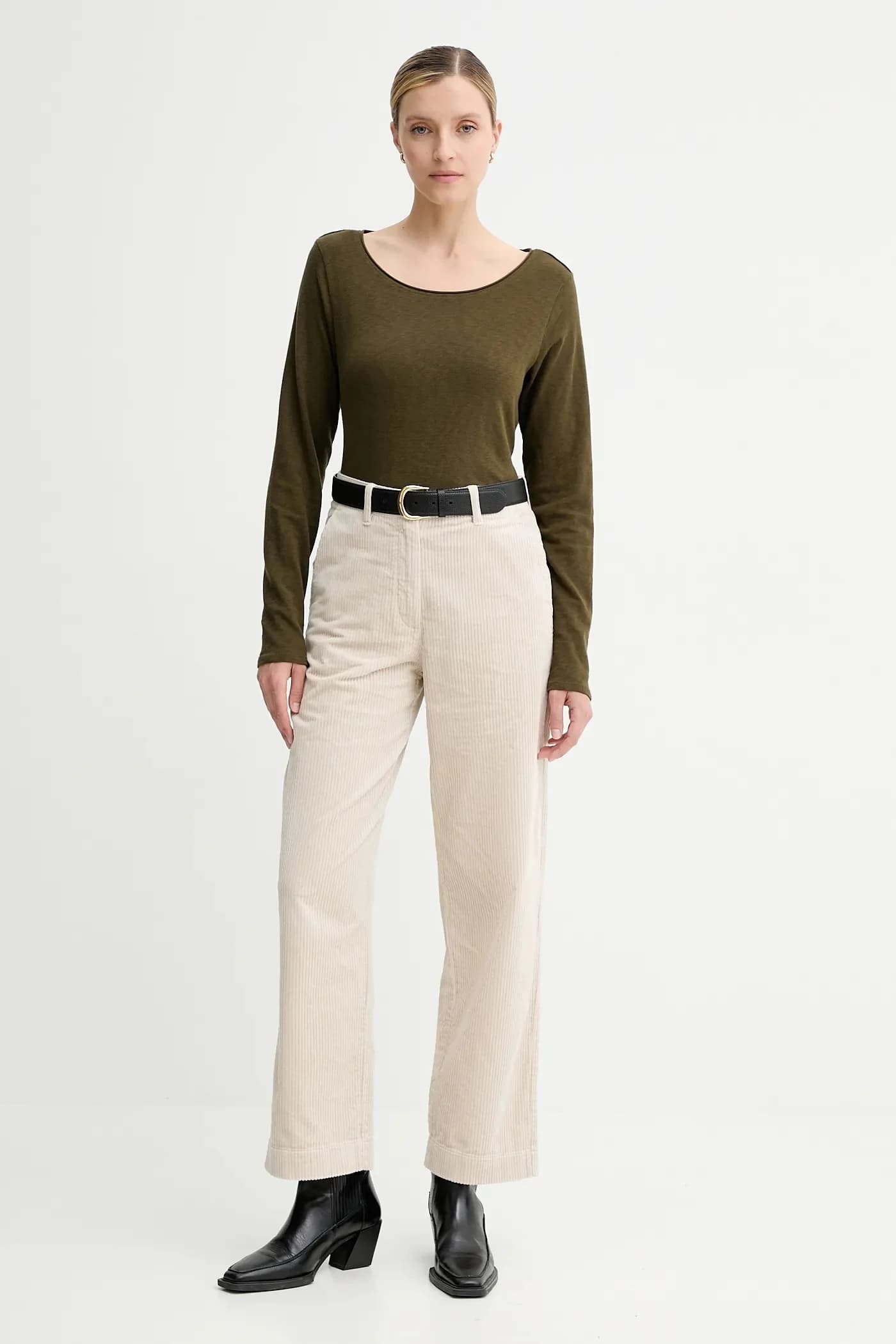 Хлопковая рубашка с длинным рукавом - фото 2