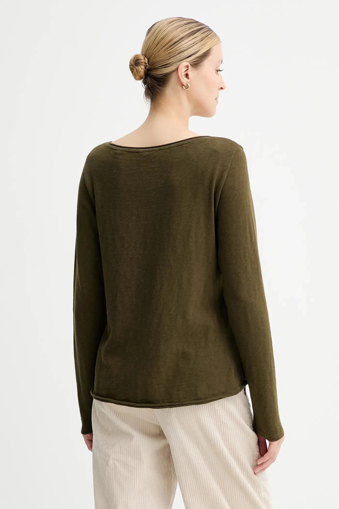 Хлопковая рубашка с длинным рукавом - фото 3