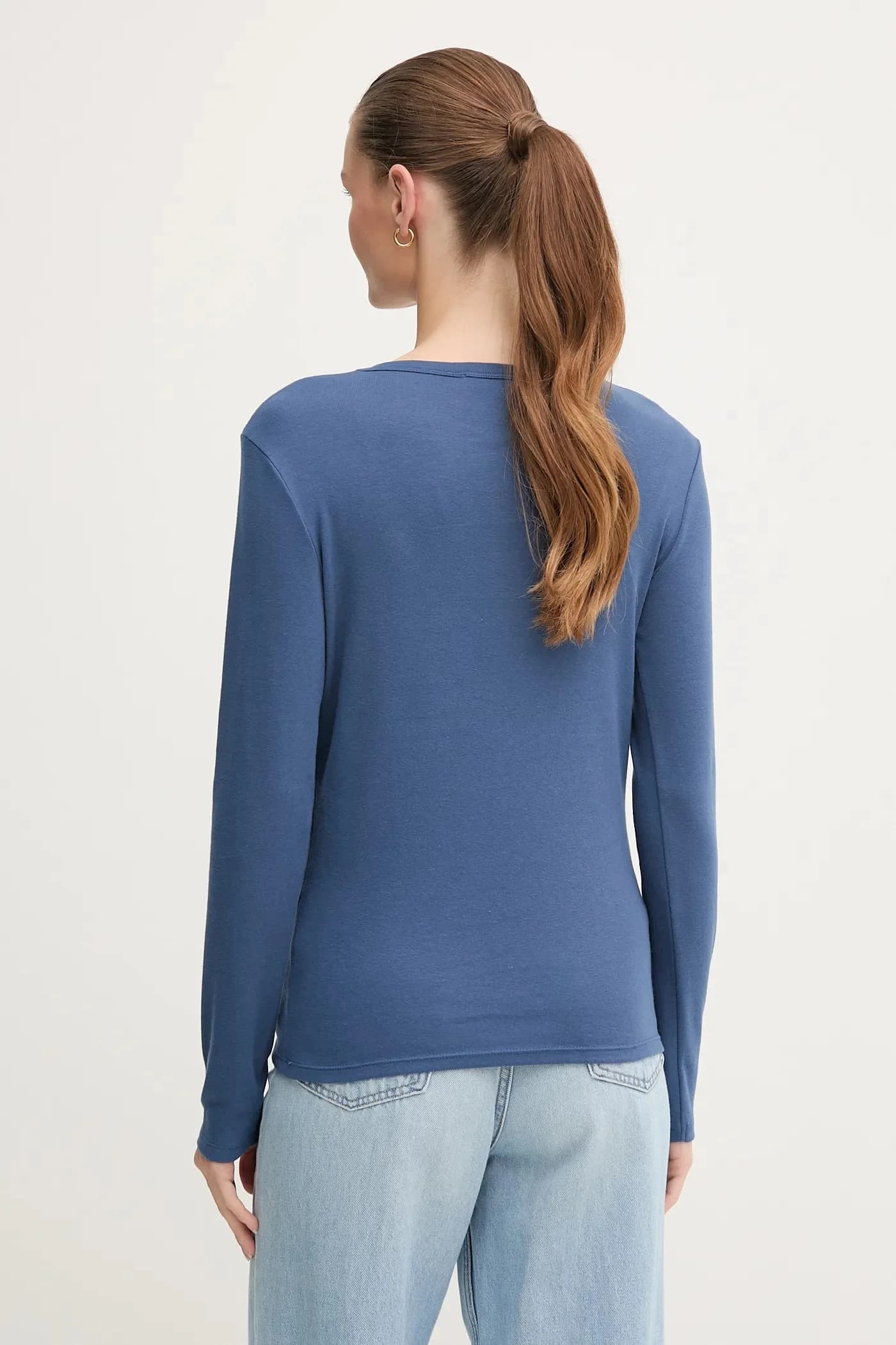 Хлопковая рубашка с длинным рукавом - фото 3