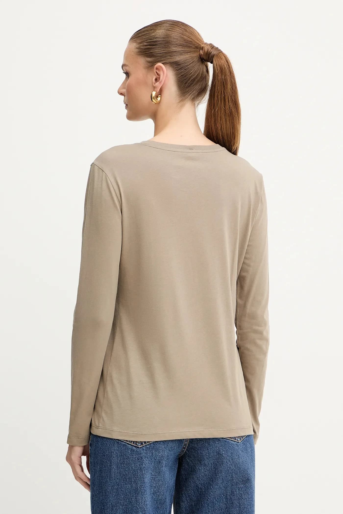 Хлопковая рубашка с длинным рукавом - фото 3