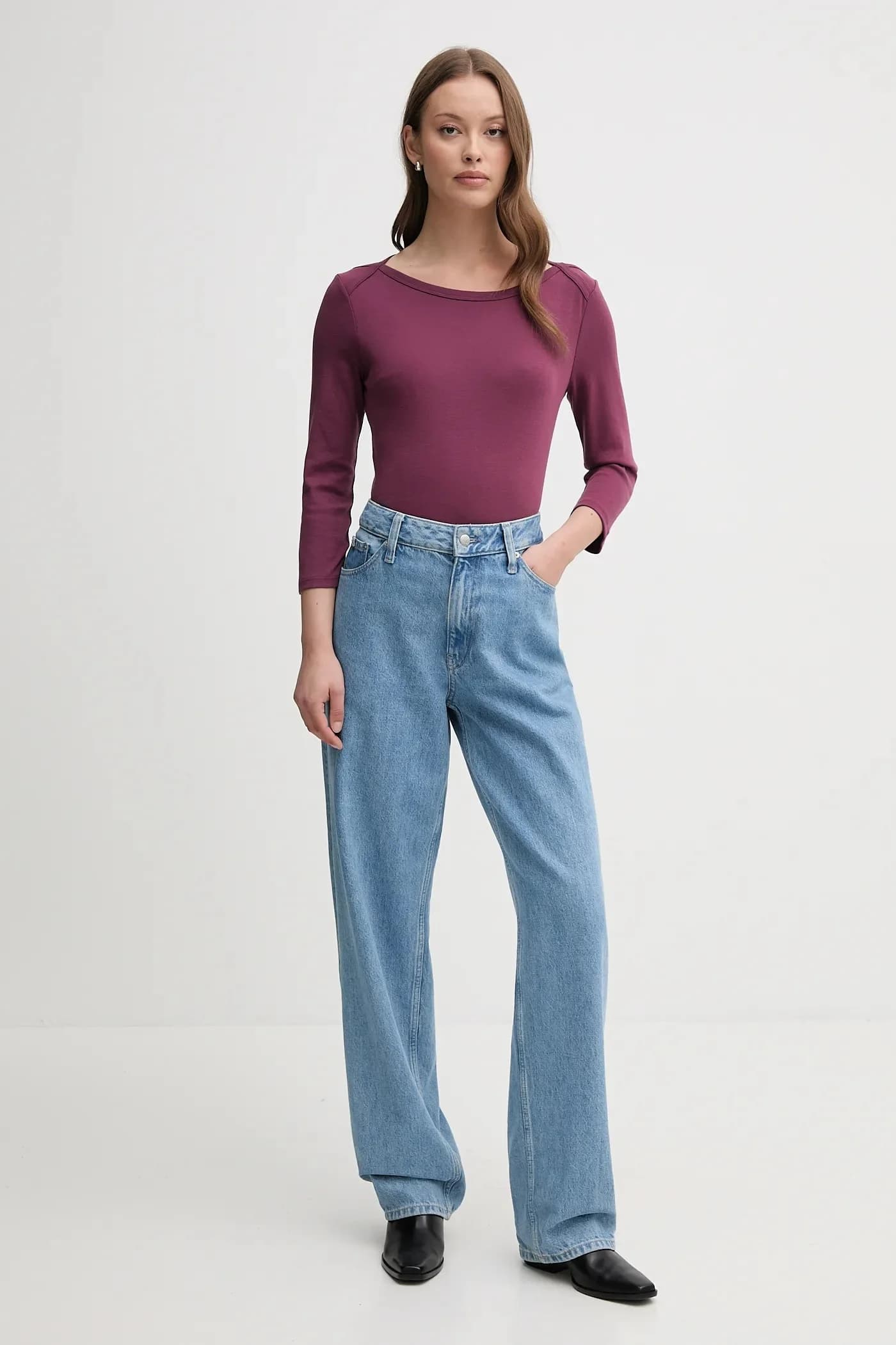 Хлопковая рубашка с длинным рукавом - фото 2