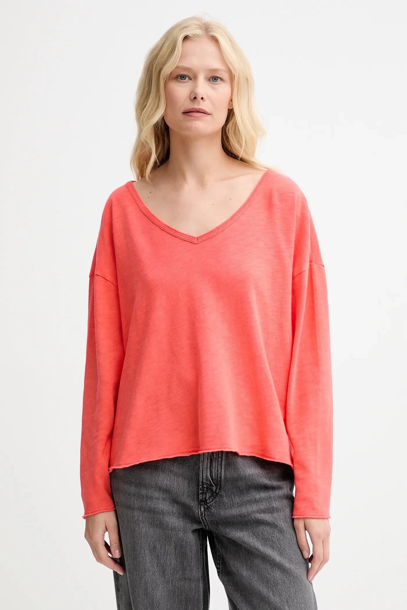 Хлопковая рубашка с длинным рукавом