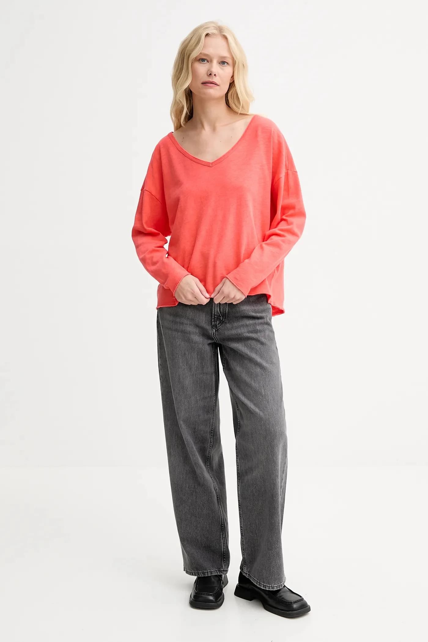 Хлопковая рубашка с длинным рукавом - фото 2