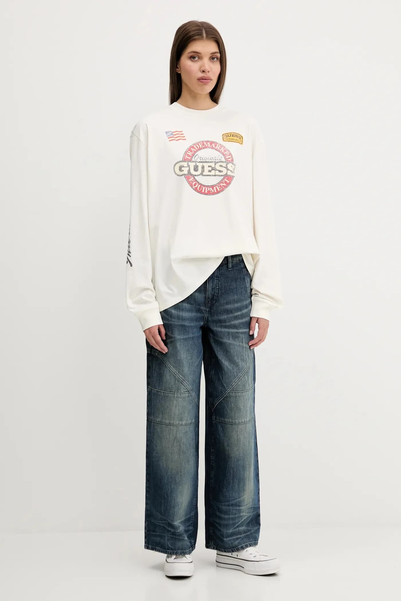 Хлопковая рубашка с длинным рукавом - фото 2