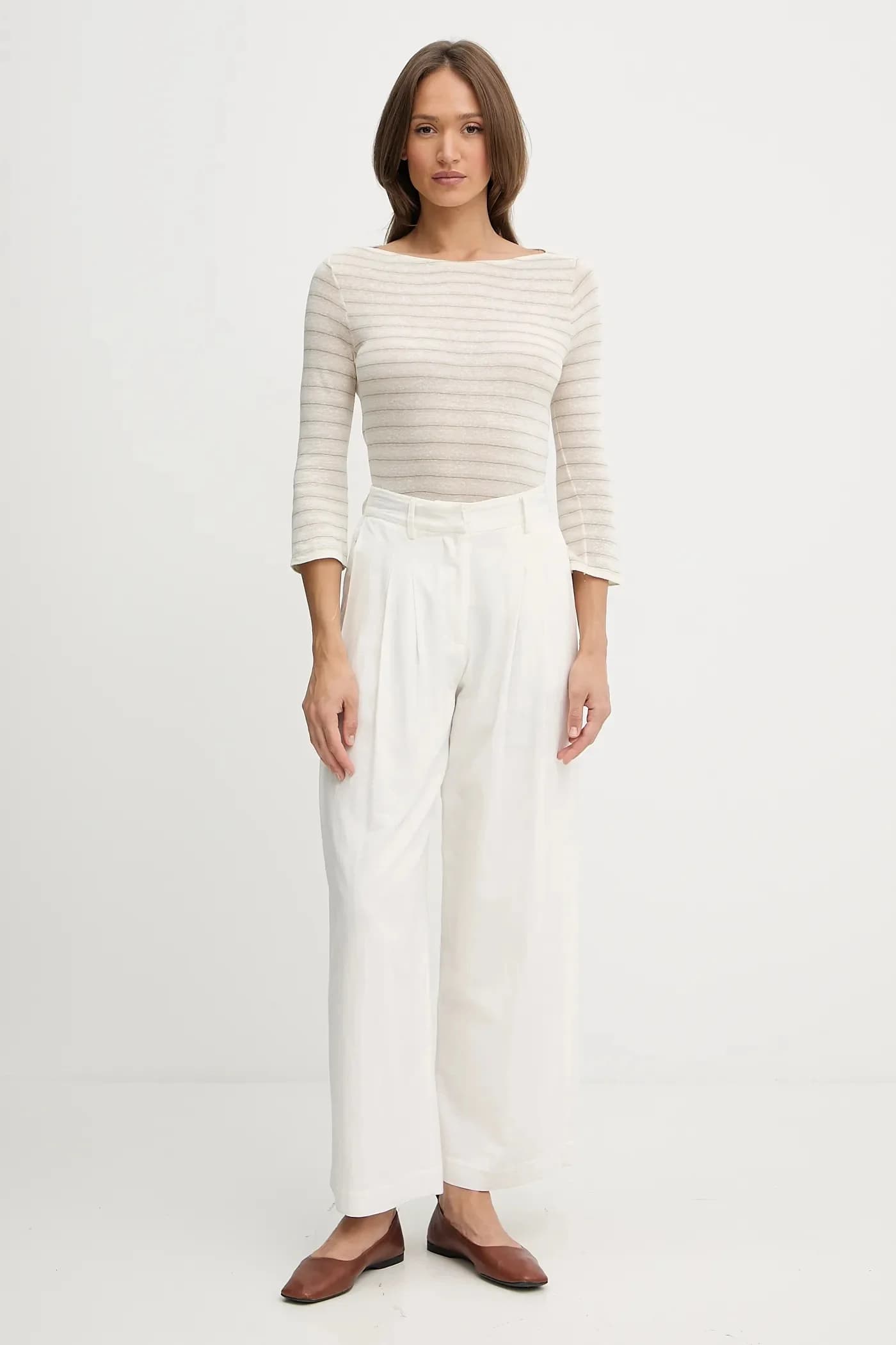 Лонгслив из смесового льна - фото 2