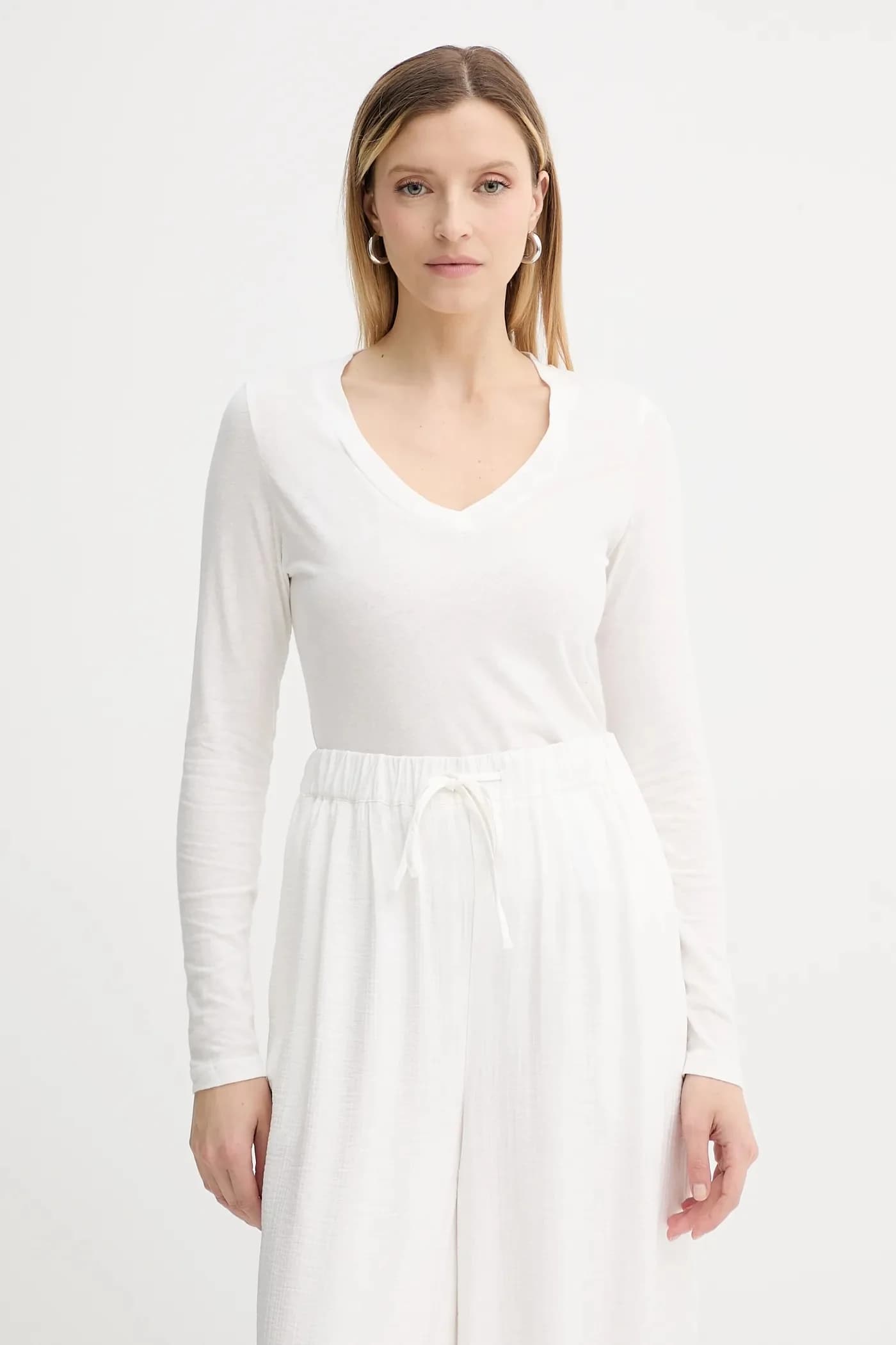 Хлопковая рубашка с длинным рукавом