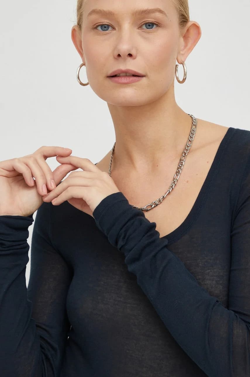 Хлопковая ФУТБОЛКА с длинными рукавами ML COL ROND - фото 4