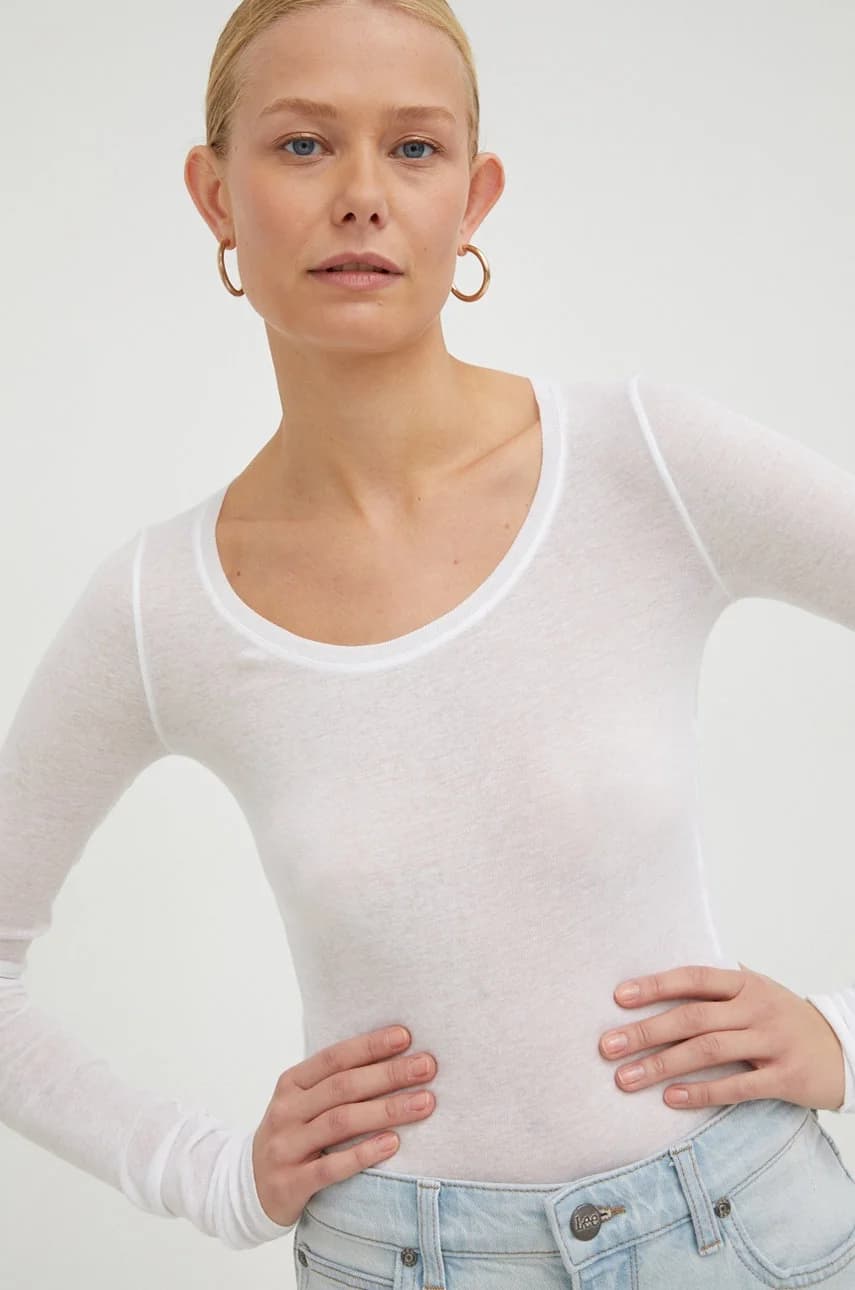 Хлопковая ФУТБОЛКА с длинными рукавами ML COL ROND - фото 3