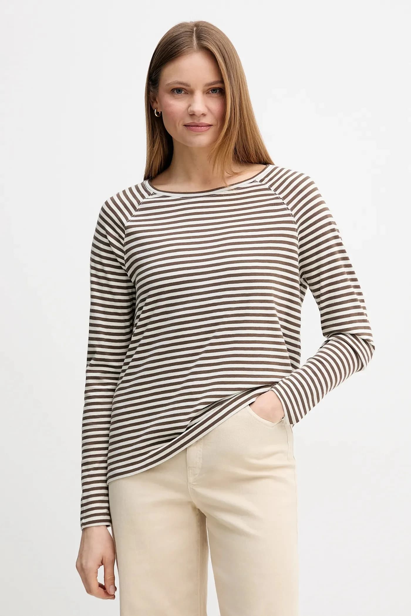 Хлопковая рубашка с длинным рукавом