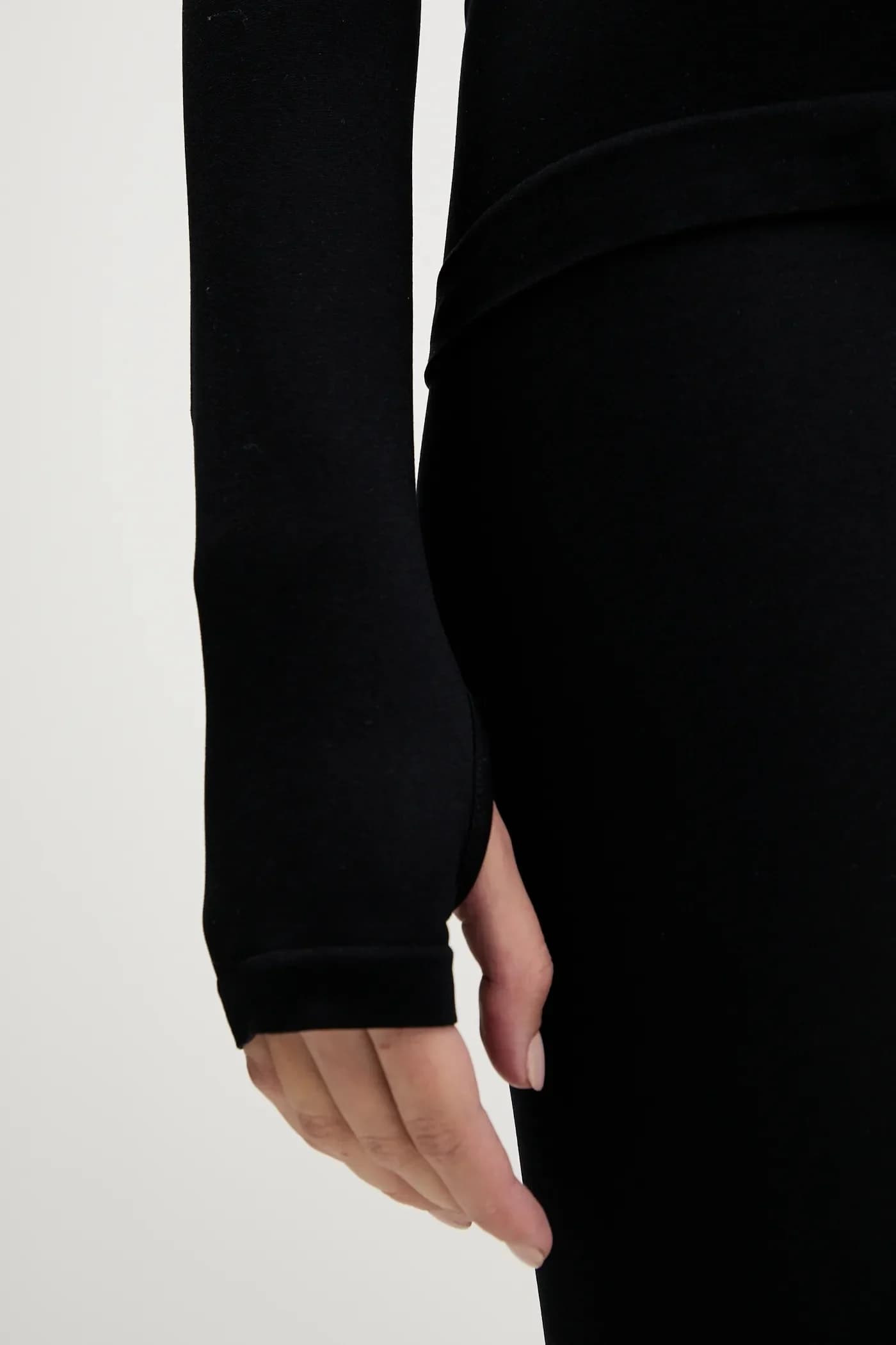 Эластичный топ на молнии с длинными рукавами и длинными рукавами растительного происхождения - фото 5