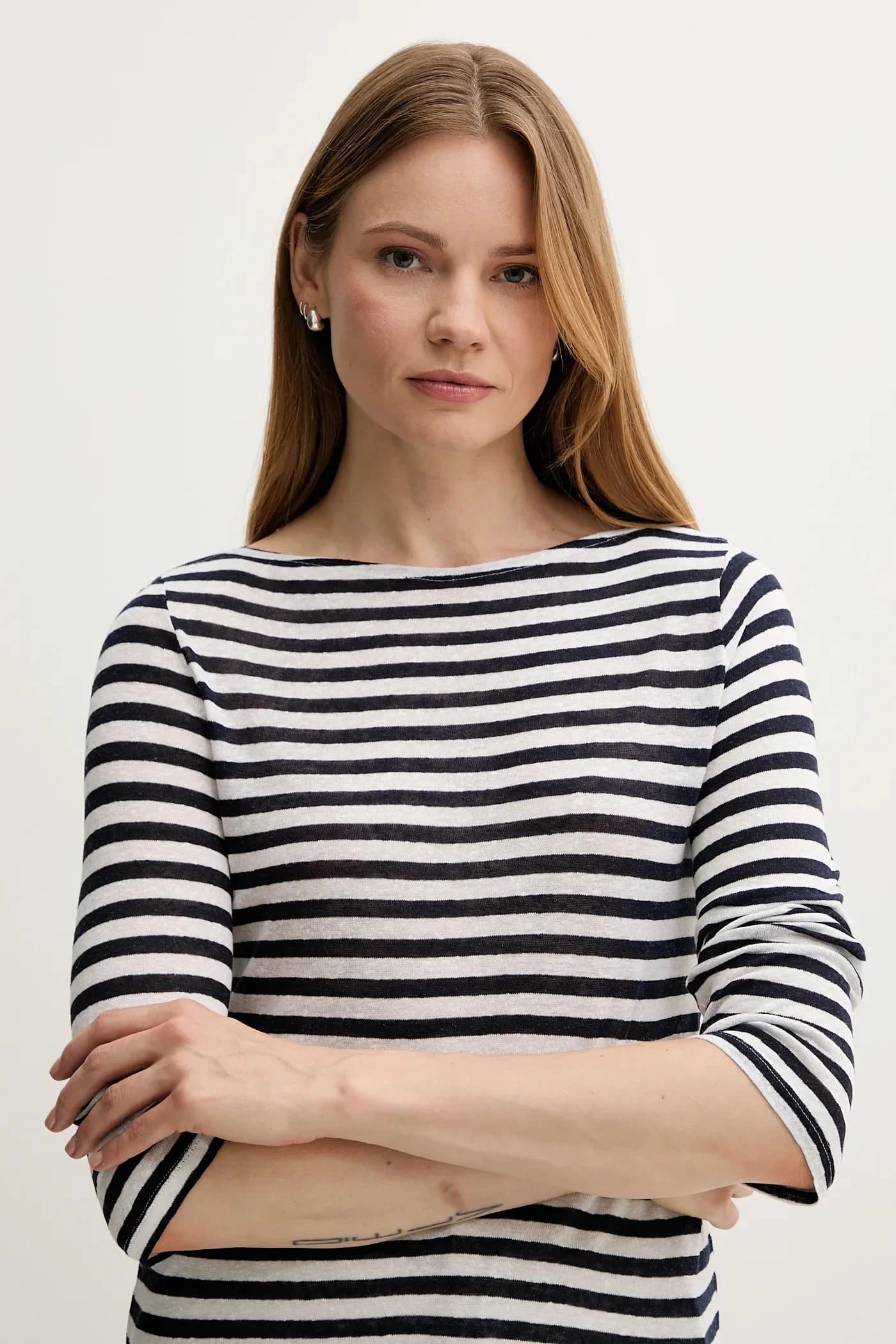 Лонгслив из смесового льна - фото 4