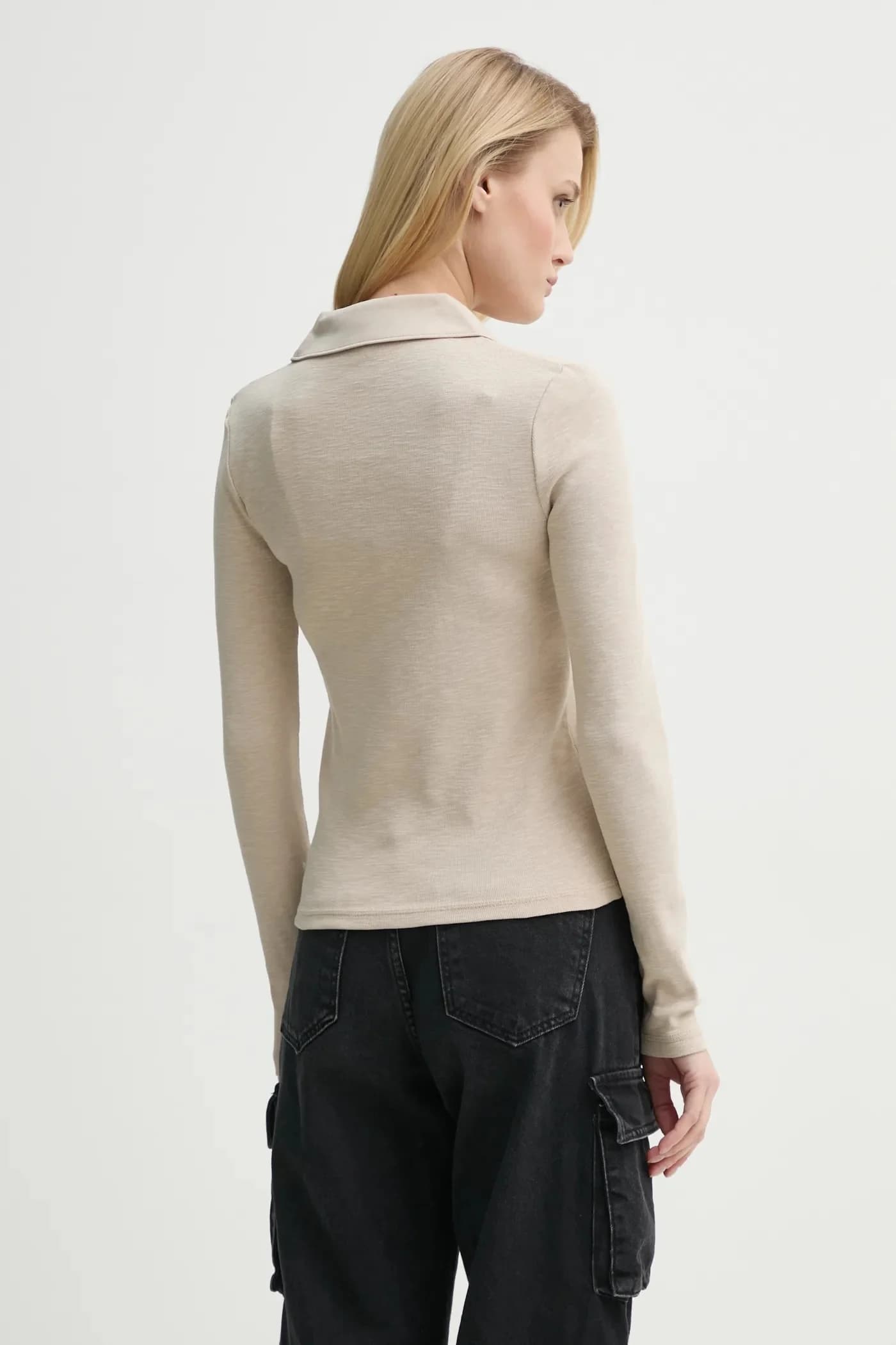 Хлопковая рубашка с длинным рукавом - фото 3